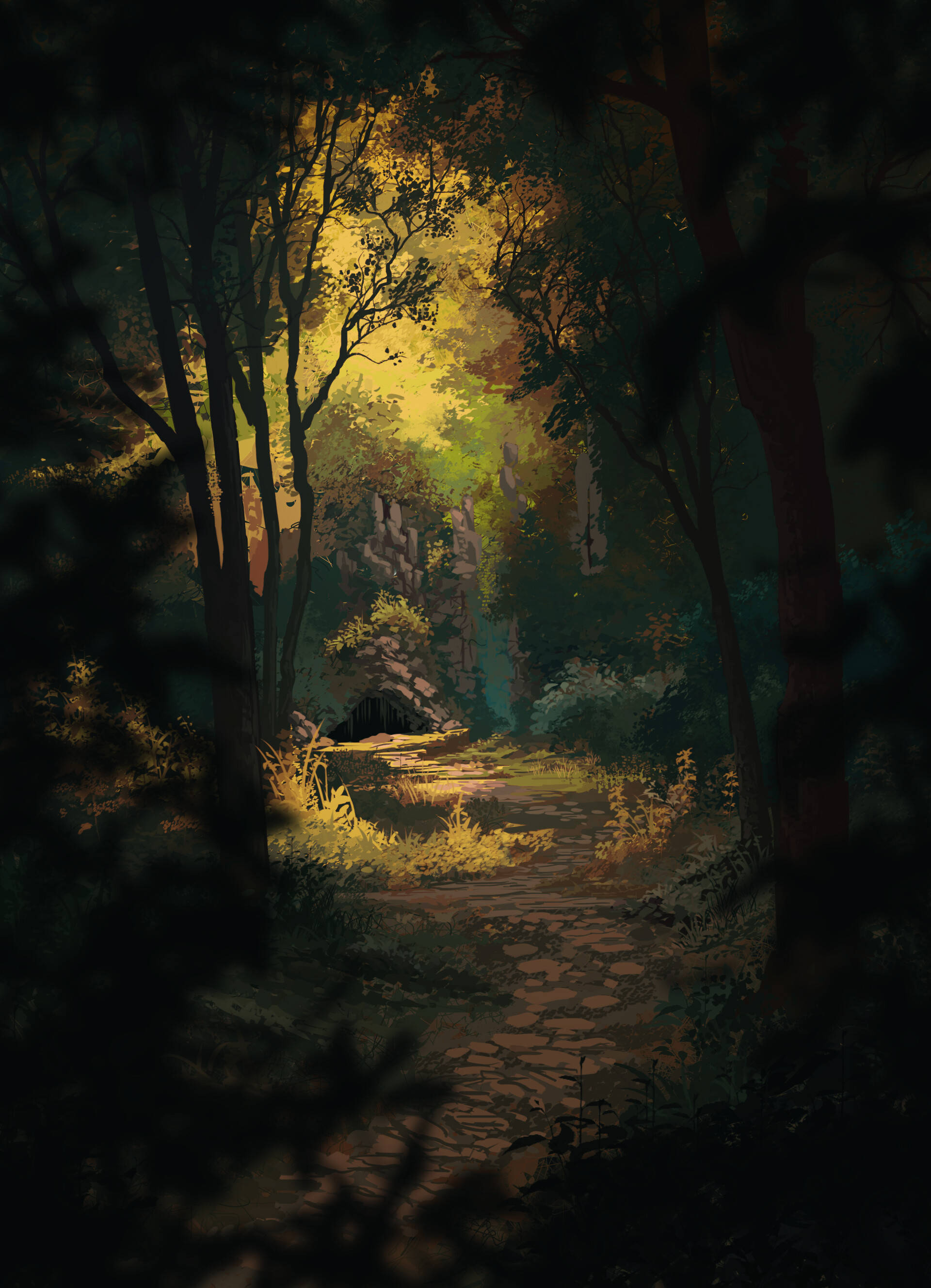 Ilustrație Digitală Pădure Fundal