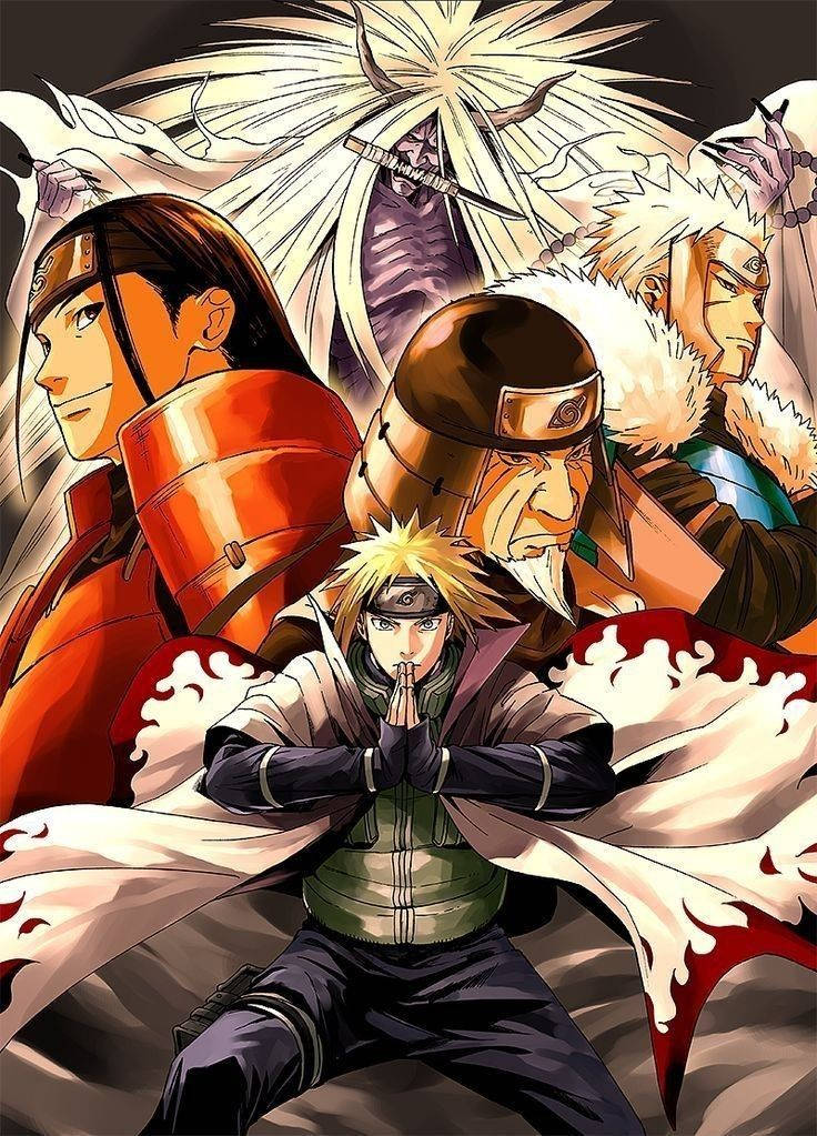 Ilustrație epică cu Naruto Hokage și Reaperul Morții Fundal