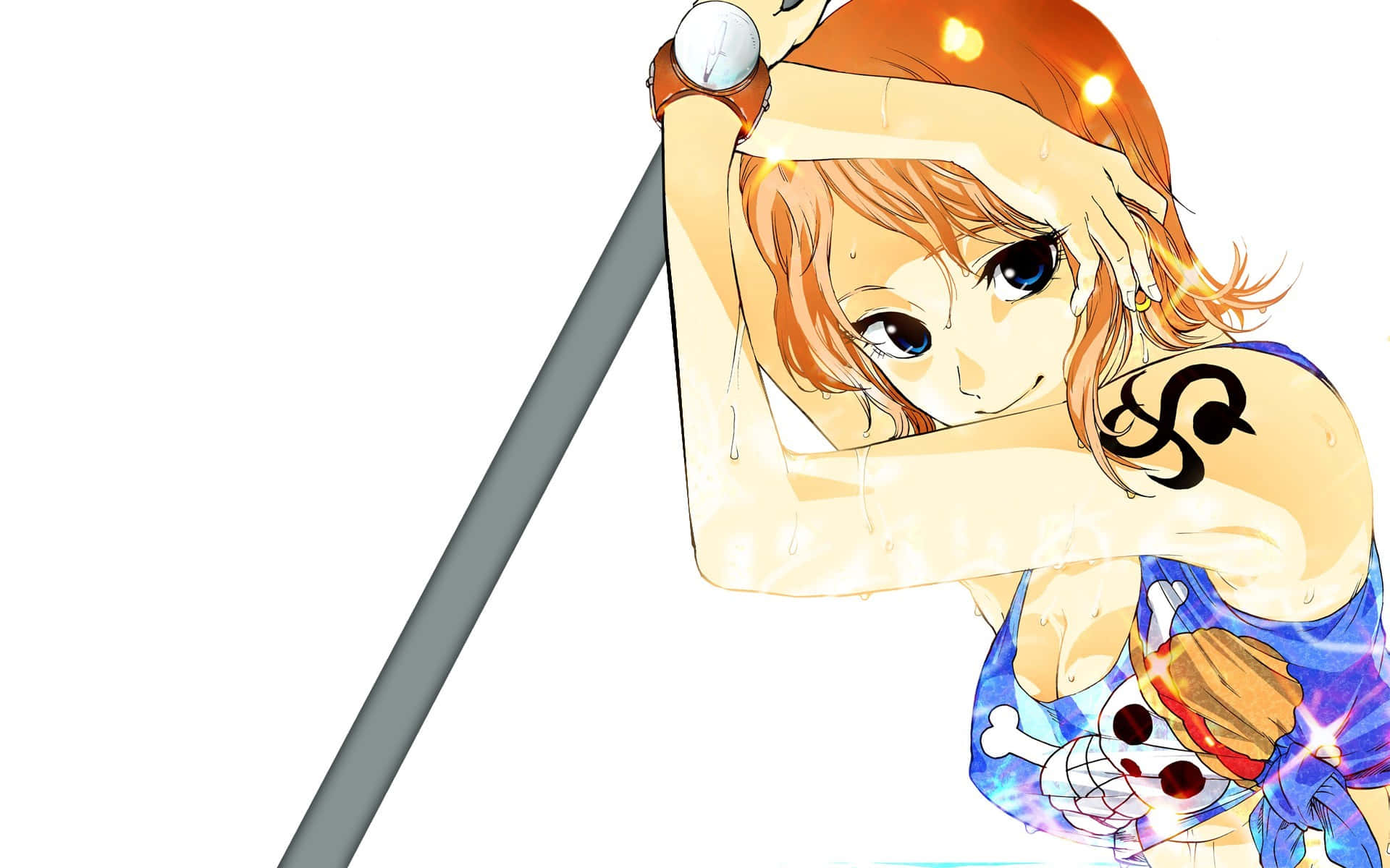Ilustrație estetică Nami One Piece Fundal