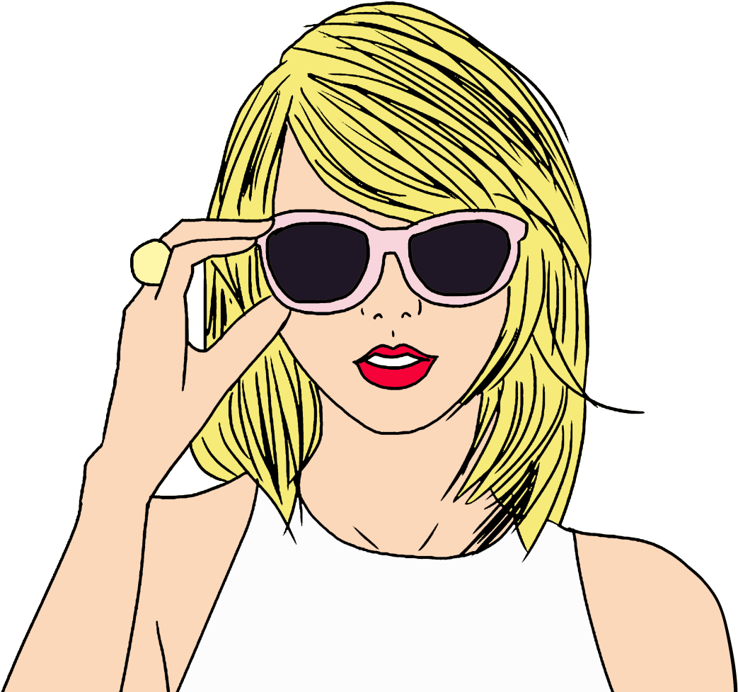 Ilustrație Femeie Blondă cu Ochelari de Soare Fundal