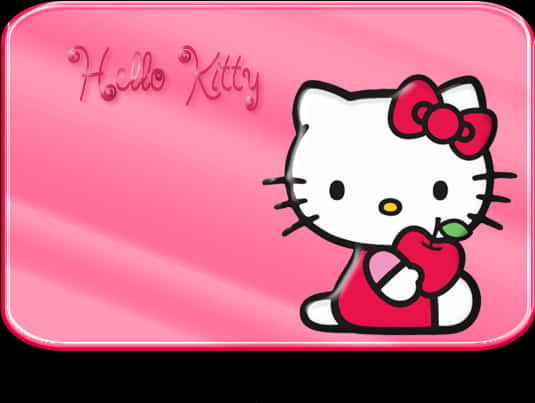 Ilustrație Hello Kitty cu măr Fundal