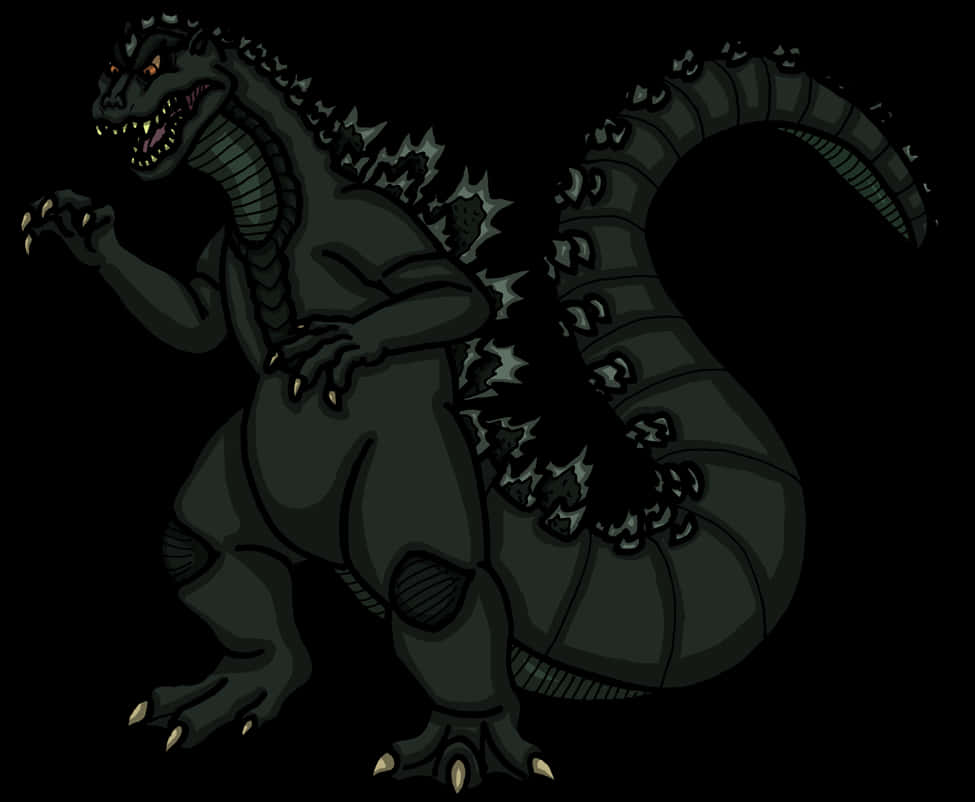 Ilustrație întunecată cu Godzilla Fundal