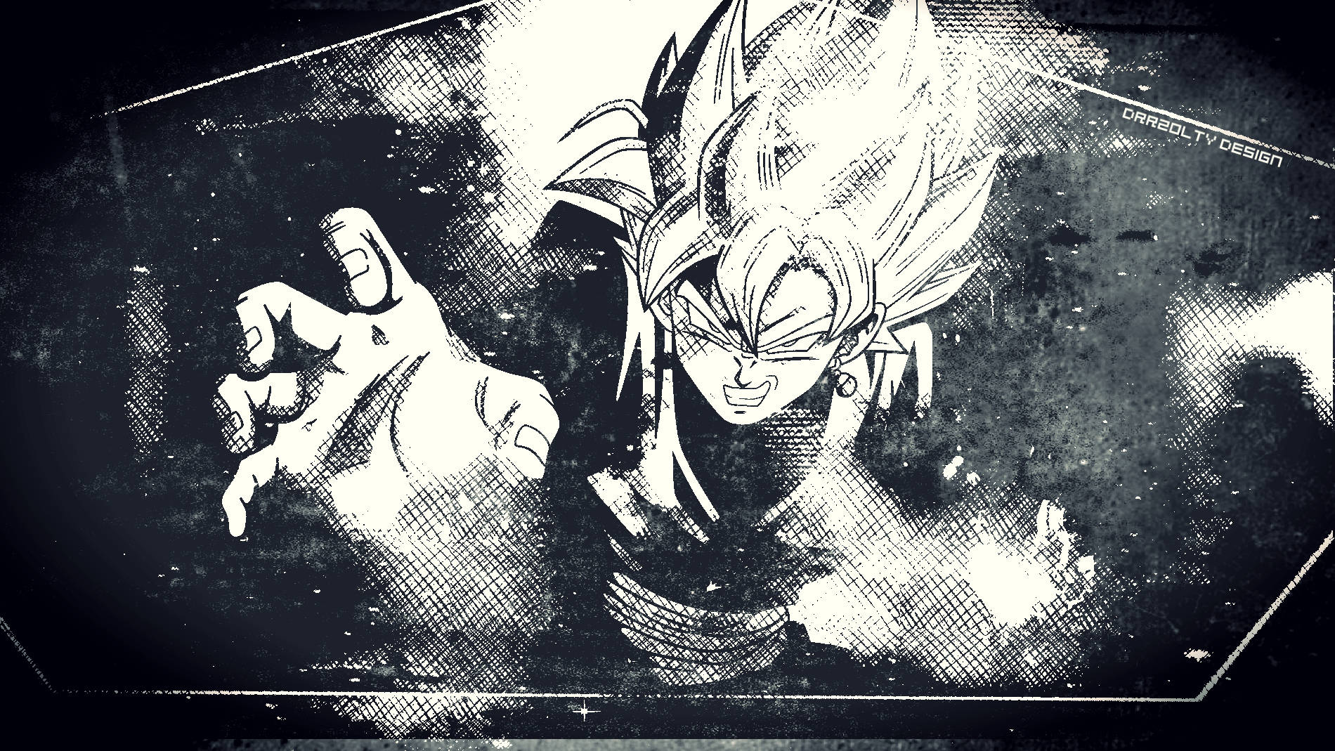 Ilustrație minimalistă Goku negru Fundal