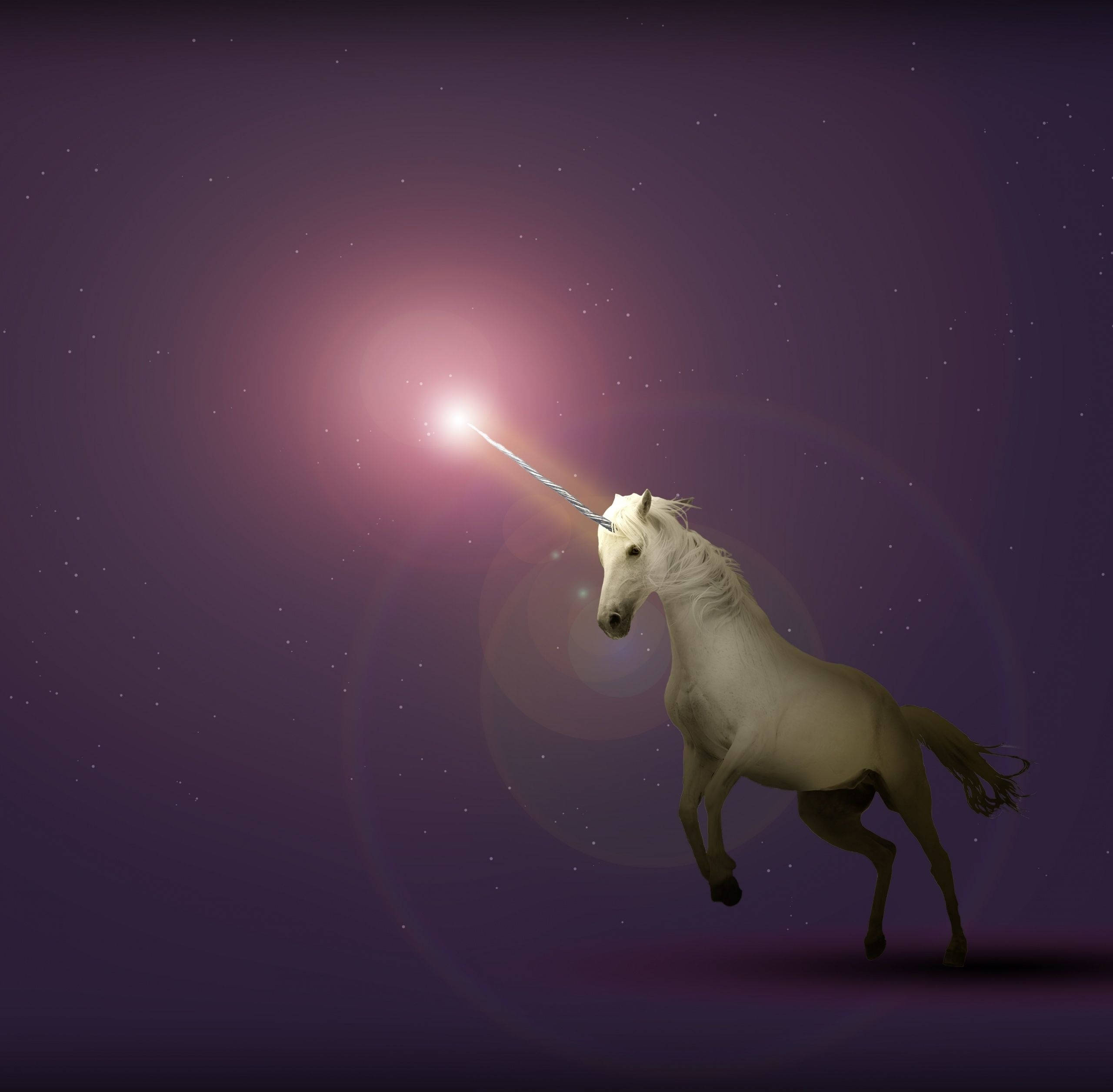 Ilustrație Realistă Unicorn Galactic Alb Fundal