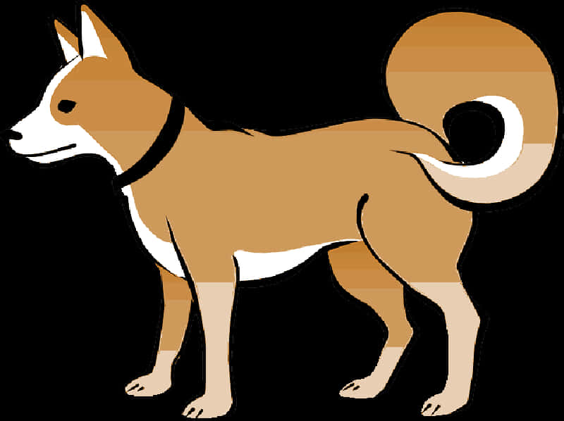 Ilustrație Shiba Inu Alert Fundal