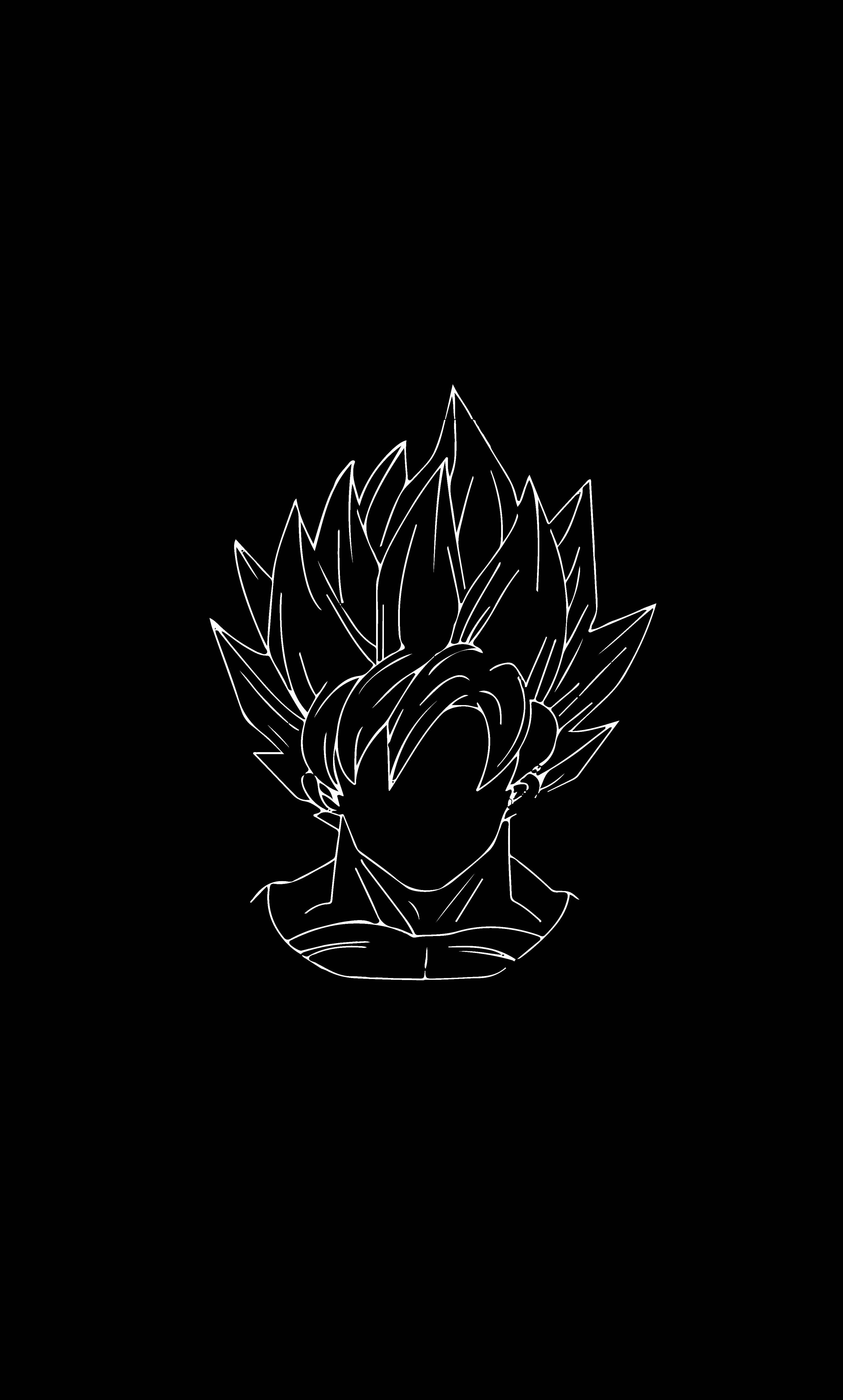 Ilustrație Stencil Goku 8K Telefon Fundal