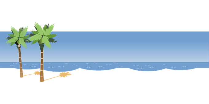 Ilustrație vectorială cu plajă tropicală — Cer Fundal