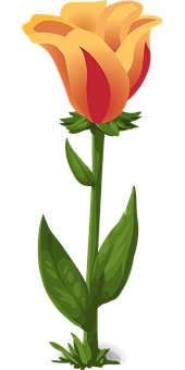 Ilustrație vectorială cu lalele portocalii și galbene Fundal