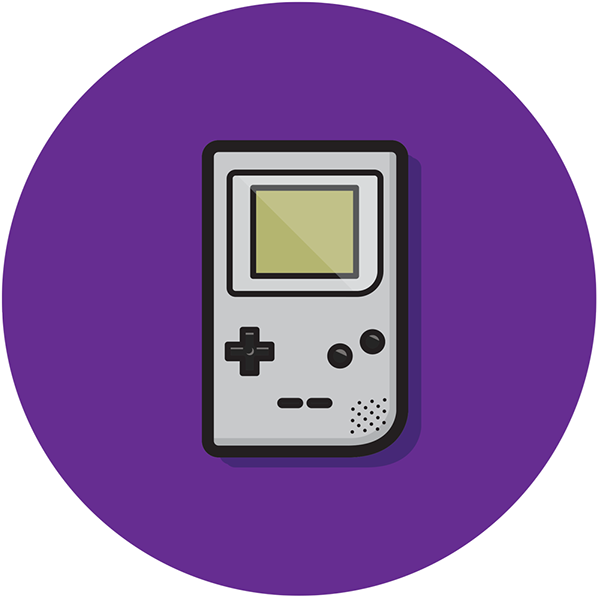 Ilustrație vectorială Gameboy clasică Fundal