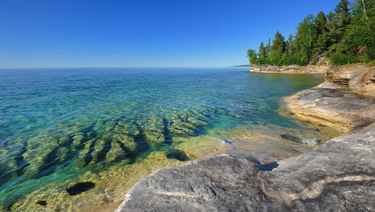 Imagine cu Lacurile Mari în albastru-verde Fundal