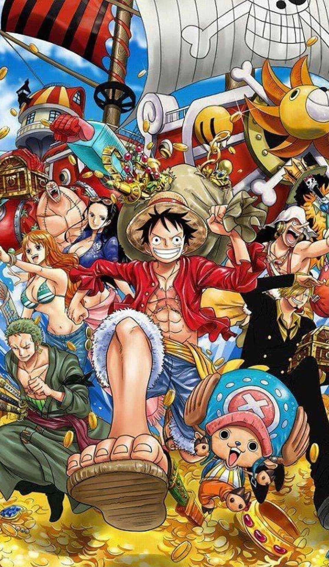 Imagine cu Pirații Pălăriei de Paie din One Piece Fundal