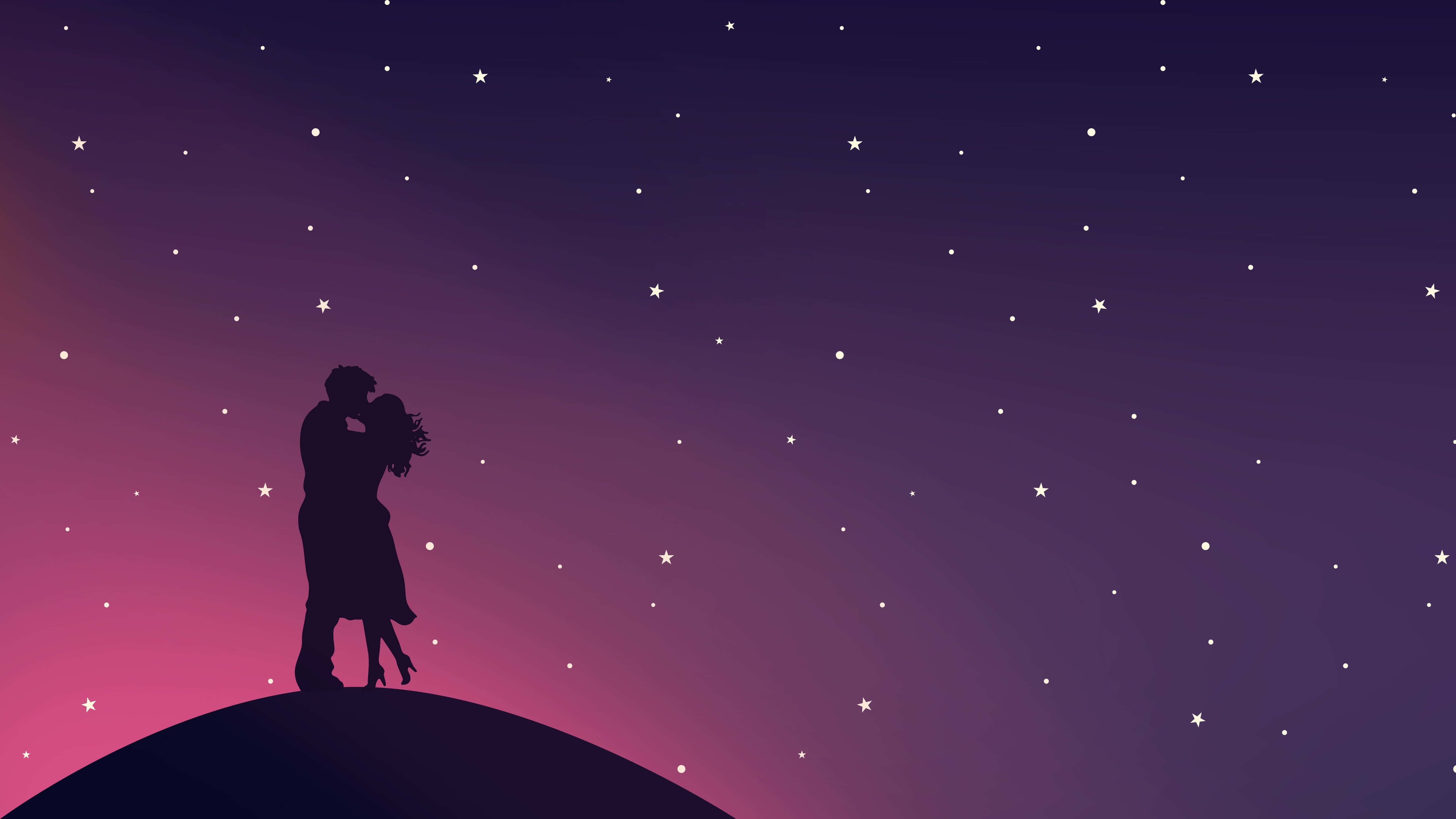 Imagine cu un cuplu romantic sărutându-se Fundal