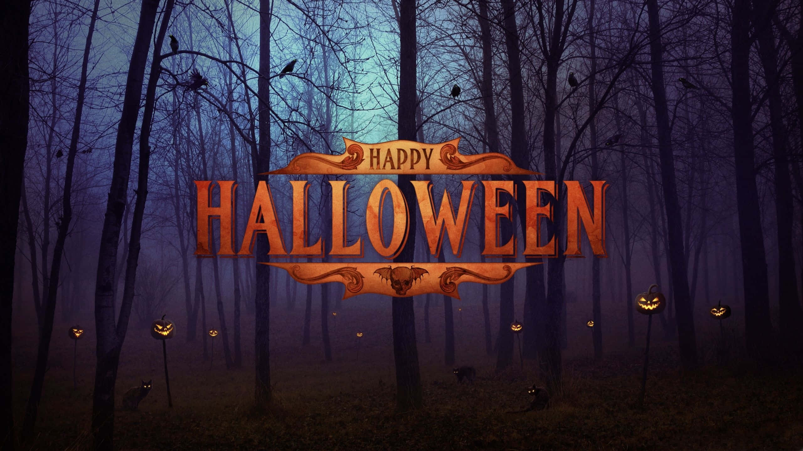 Imagine de Halloween cu pădure întunecată Fundal