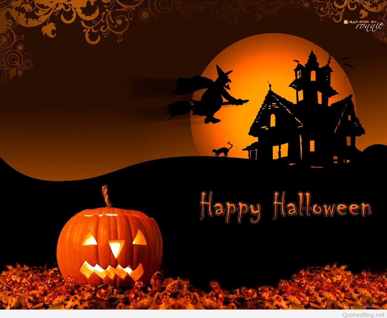 Imagine digitală 3D cu dovleac înfiorător și drăguț de Halloween Fundal