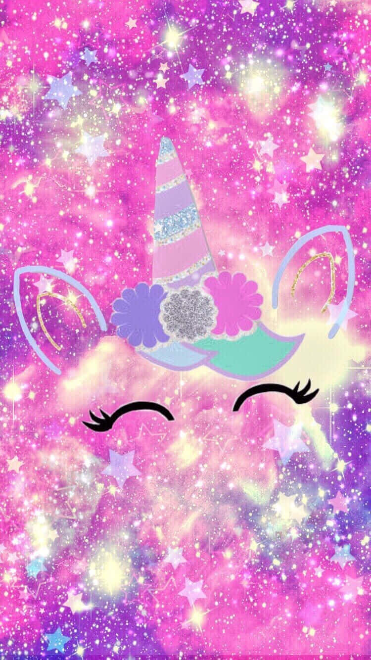 Imagine drăguță cu unicorn galactic roz pastel Fundal
