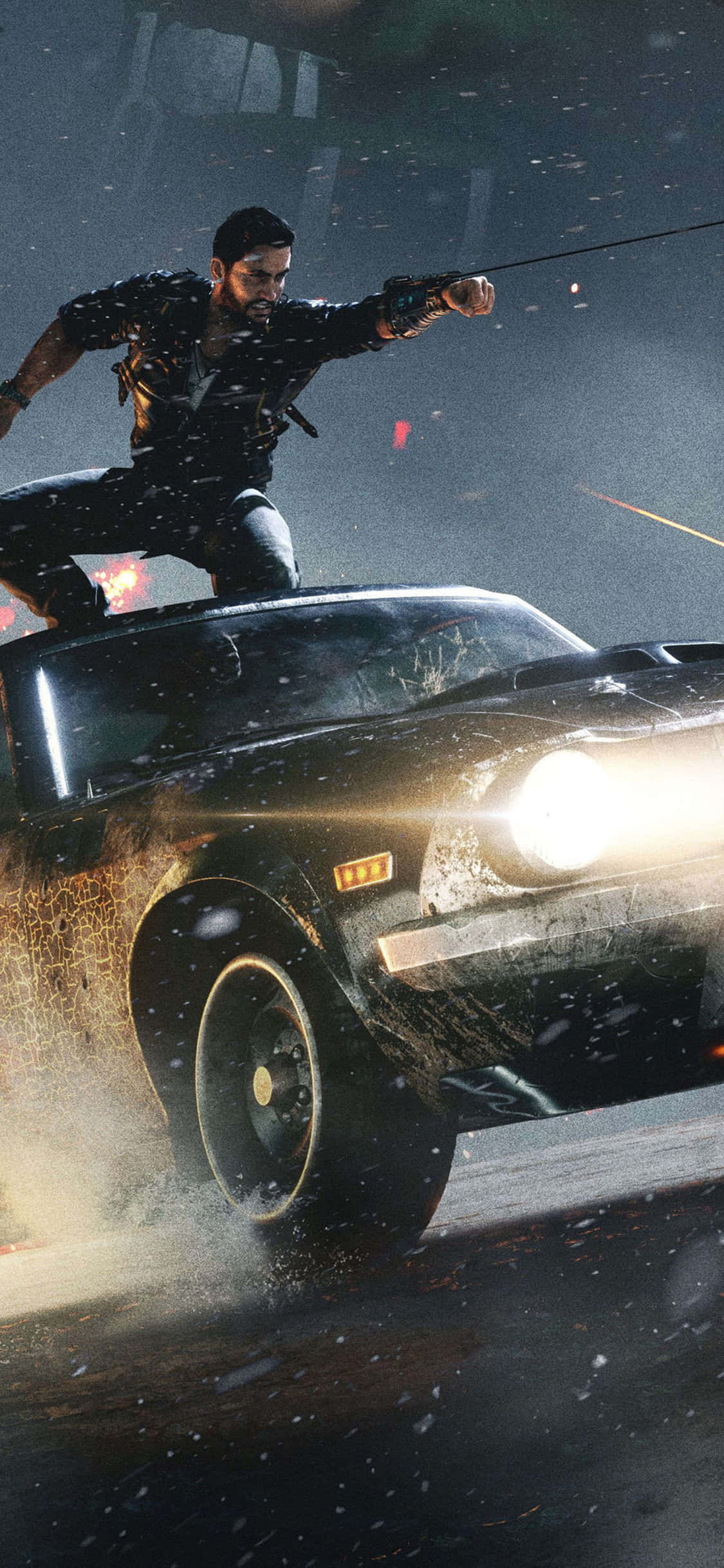 Image Explore the vibrant and action-packed world of Just Cause 4 with the iPhone X Fundal