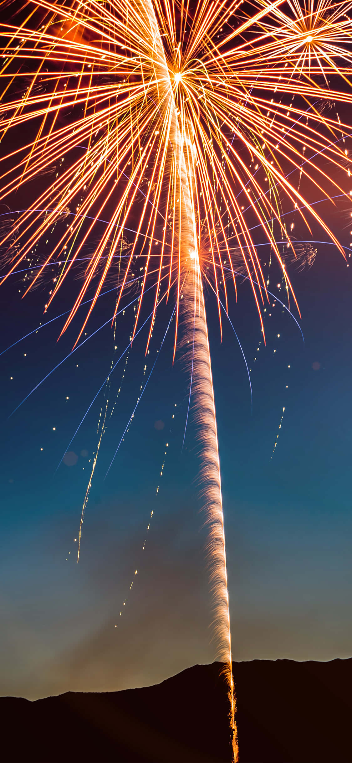 Imagine foc de artificii portocaliu strălucitor Fundal
