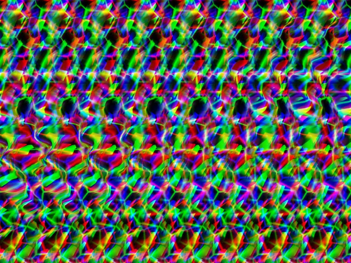 Imagine magic eye 3D stereogram abstractă cu flăcări neon verzi Fundal