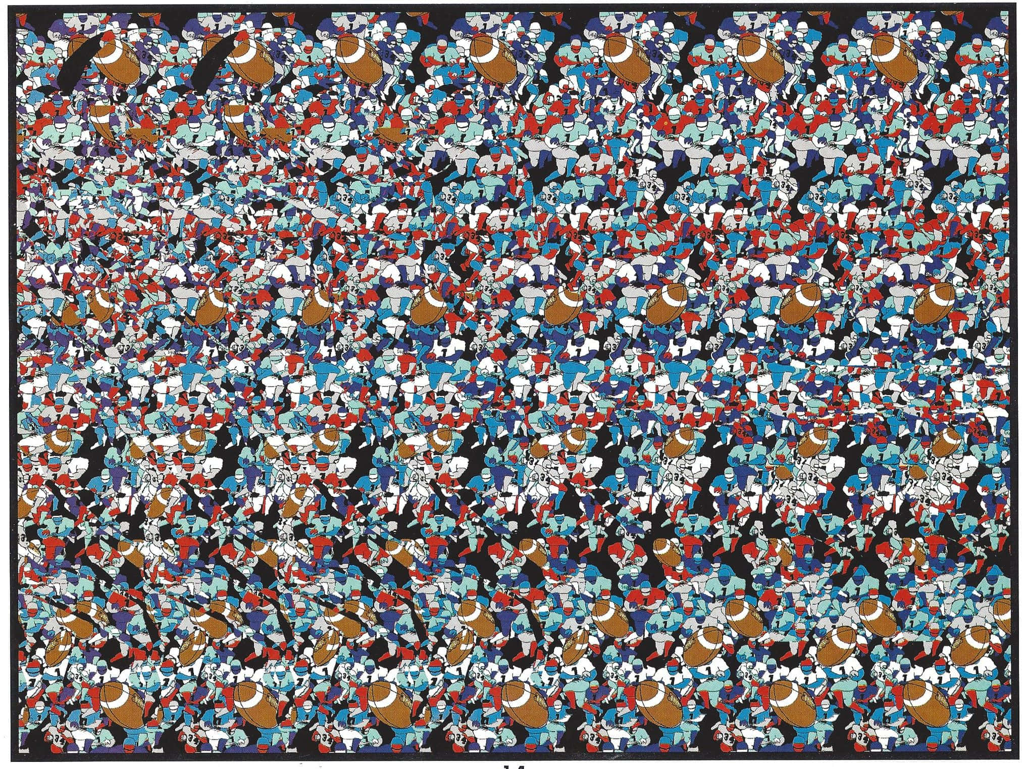 Imagine Magic Eye 3D Stereogram cu Fotbal Superbowl Fundal
