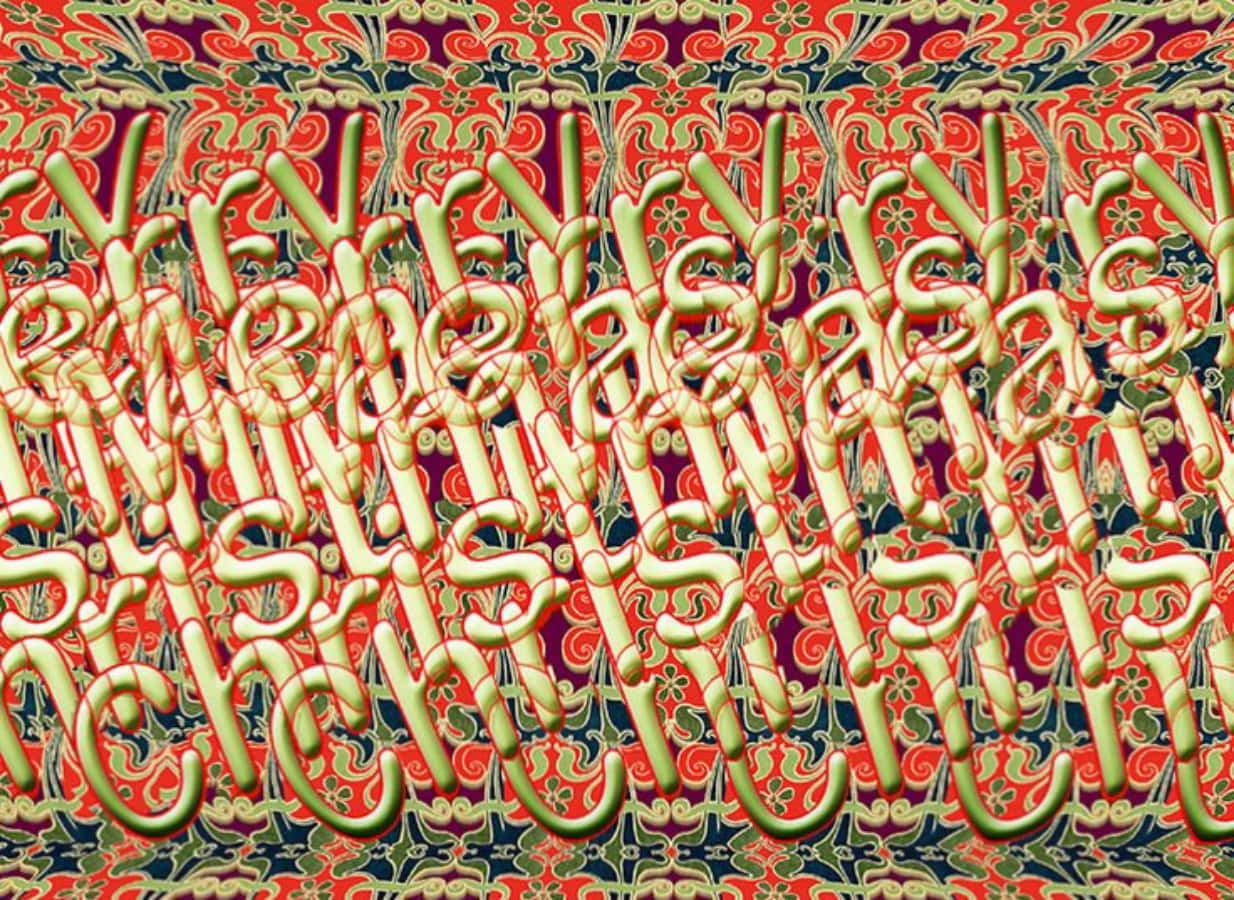 Imagine Magic Eye 3D Stereogram de Crăciun Fericit Fundal
