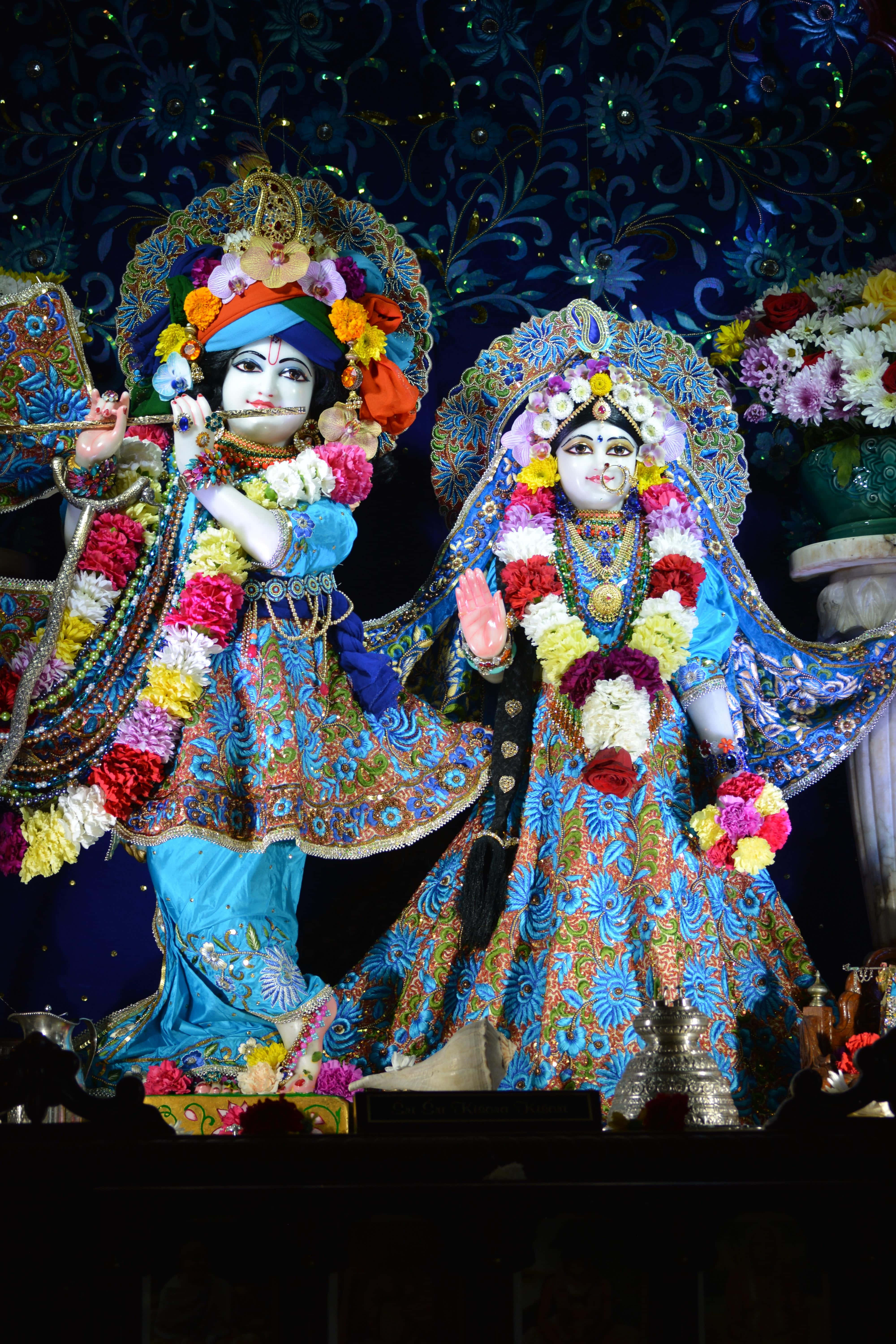 Imagine Radha Krishna sub cerul înstelat Fundal