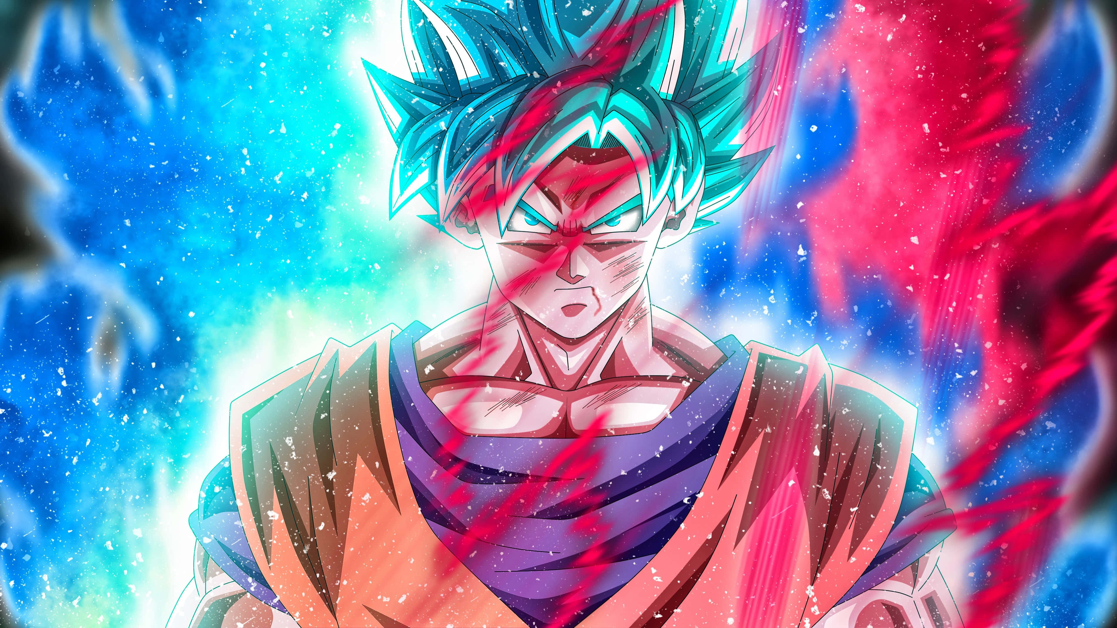 Imagine Roșu Albastră Dragon Ball Super Fundal