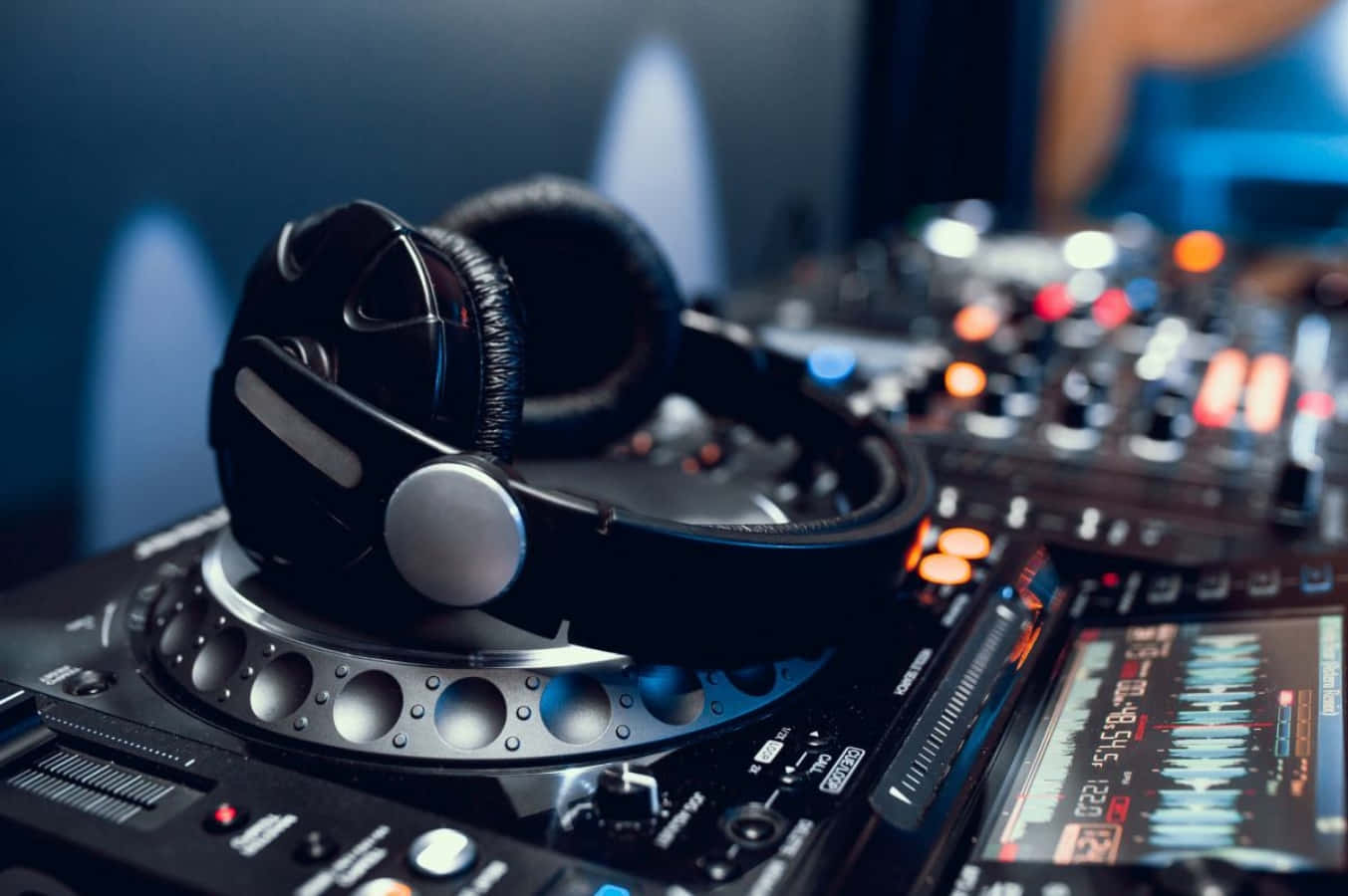 Imagine setup muzical DJ cu căști Fundal