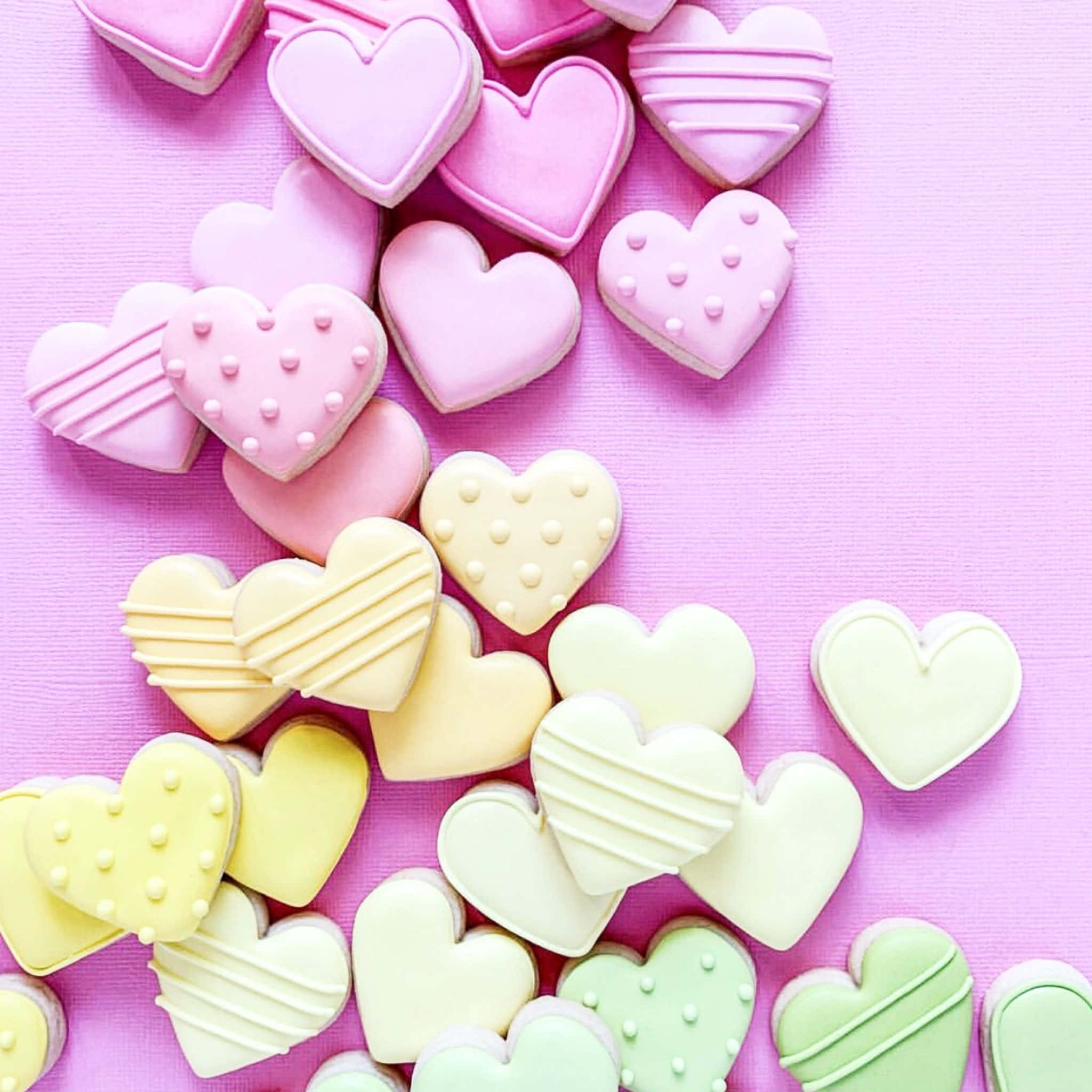 Imagini cu inimioare pastelate de Valentine’s Day Fundal