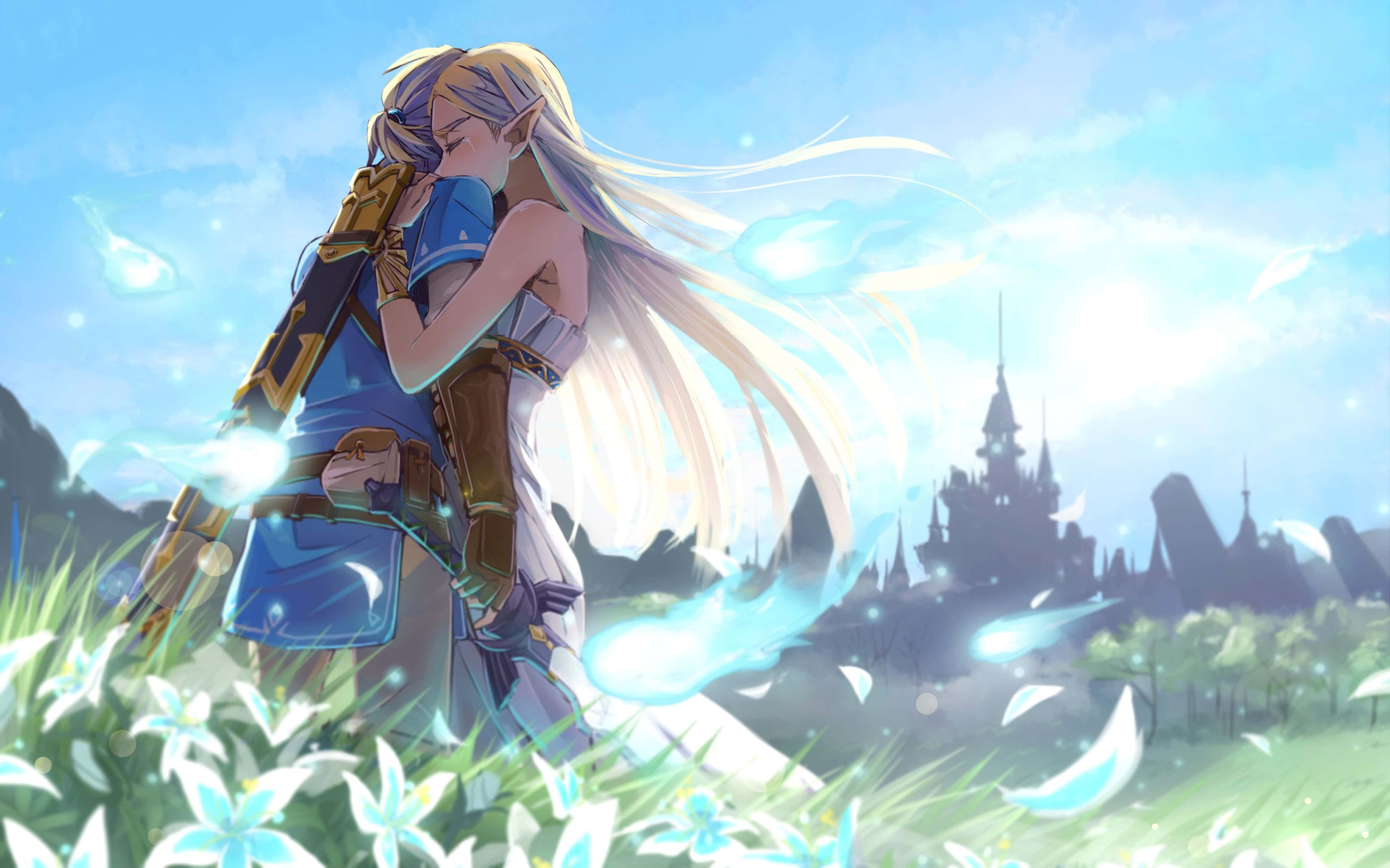 Îmbrățișare Zelda Breath of the Wild 4K Fundal