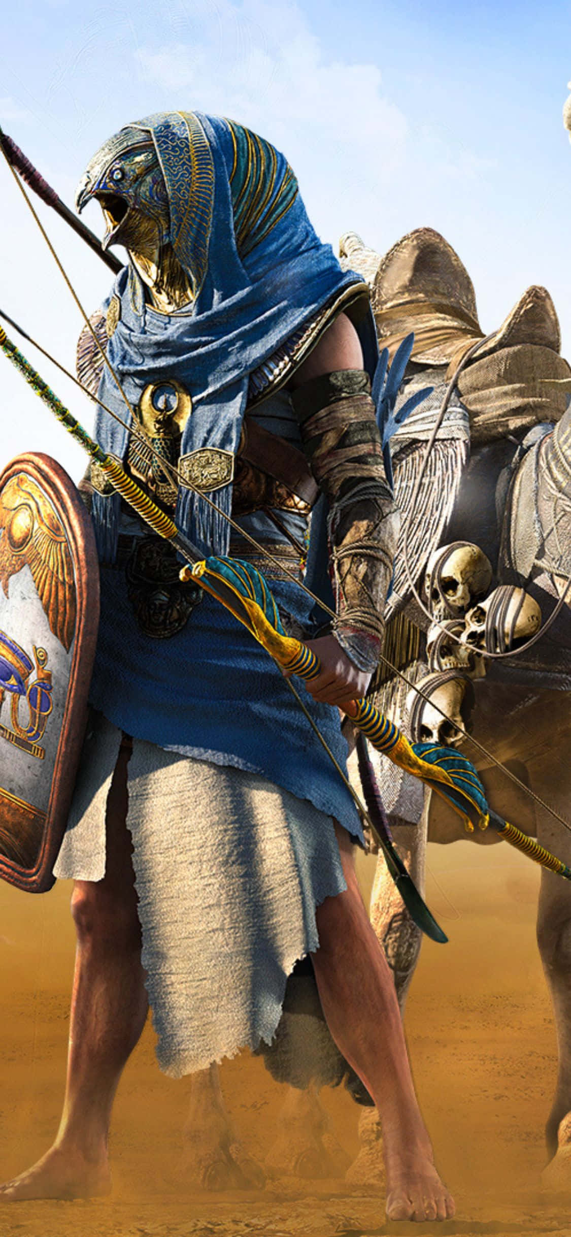 Îmbrățișează o viață de aventură cu iPhone X și Assassin's Creed Origins Fundal