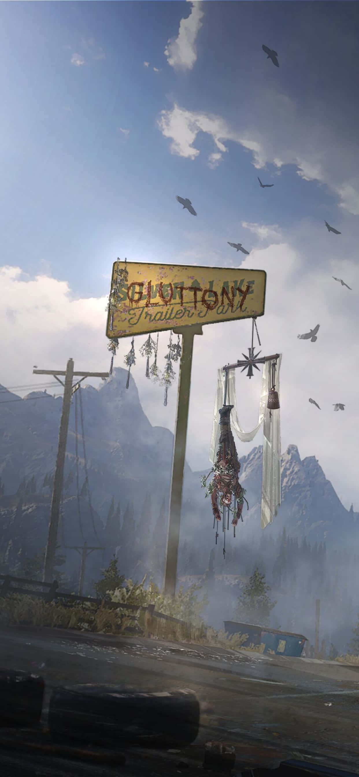 Cufundă-te într-o lume de aventură cu un iPhone Xs Max și Far Cry 5. Fundal