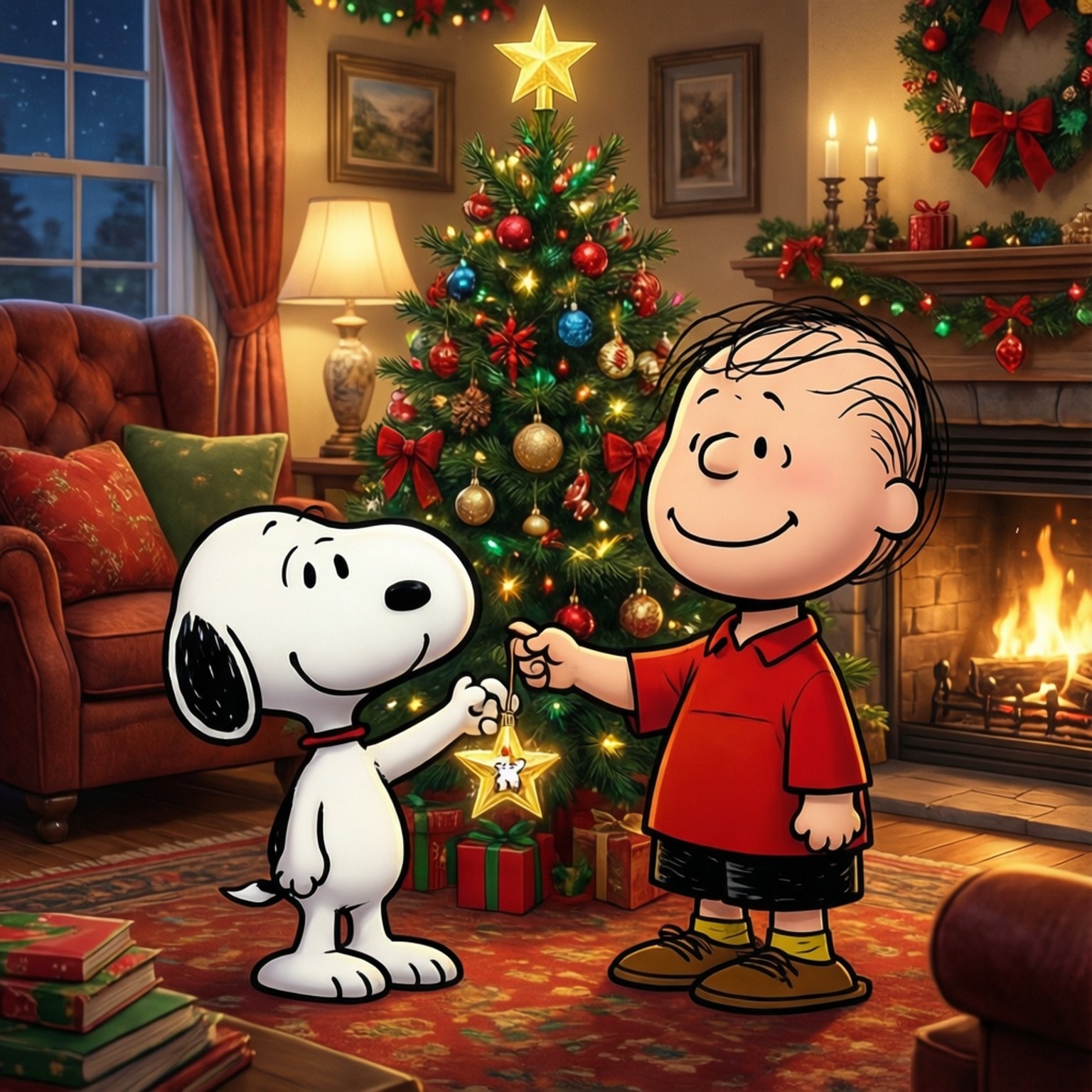 Împodobind Bradul cu Charlie Brown Fundal