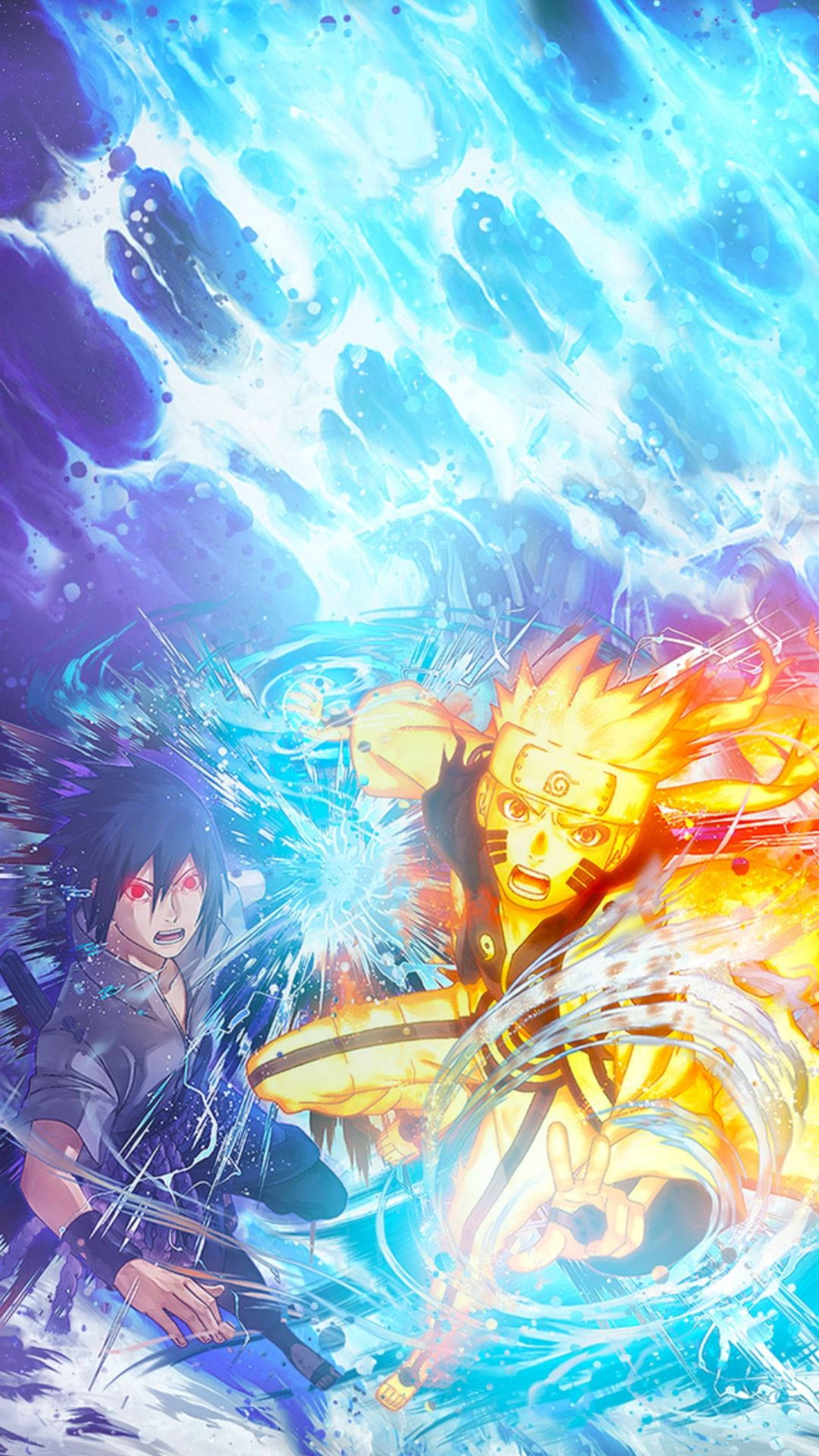 Impressionantă artă digitală Sasuke Naruto pentru iPhone Fundal