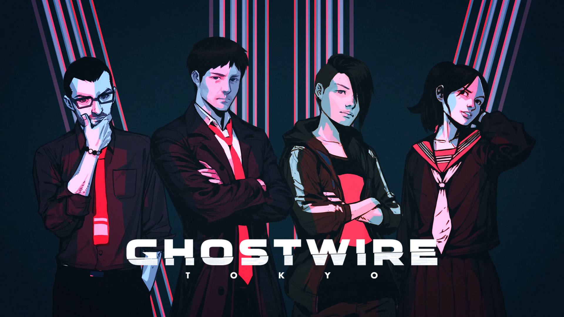 Inamici umani enigmatici în jocul Ghostwire Tokyo Fundal