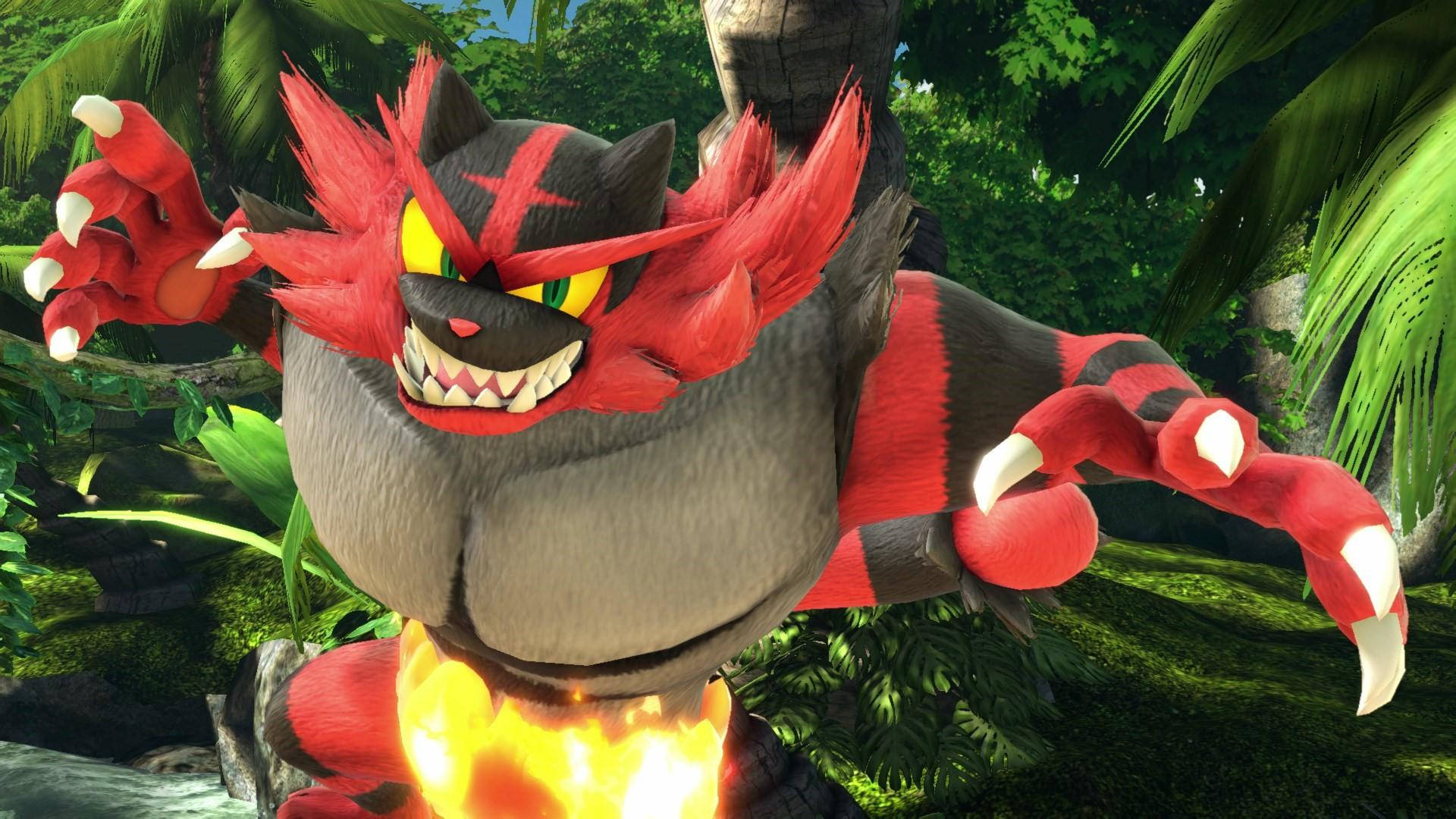 Incineroar pe fundal verde Fundal