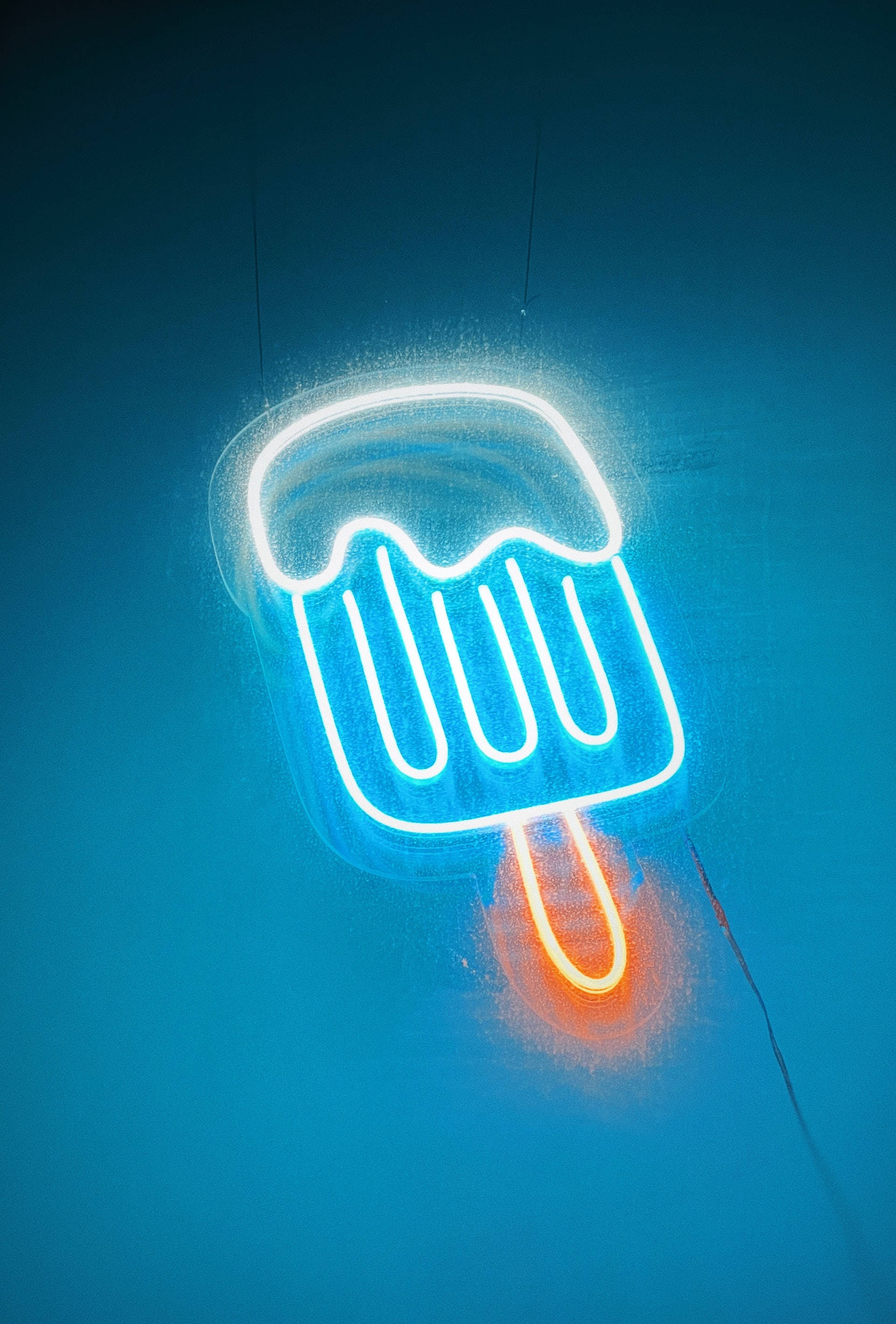 Înghețată în Neon Albastru iPhone Fundal