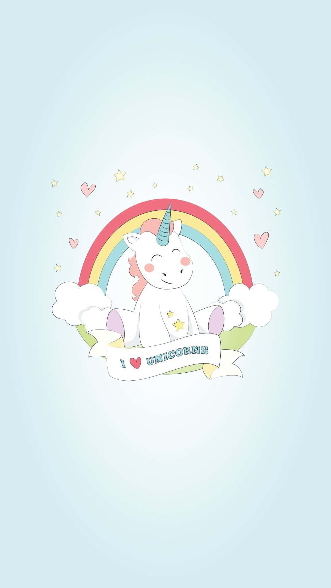 Inimă de Unicorn Adorabilă Ilustrație Artă Imagine Fundal