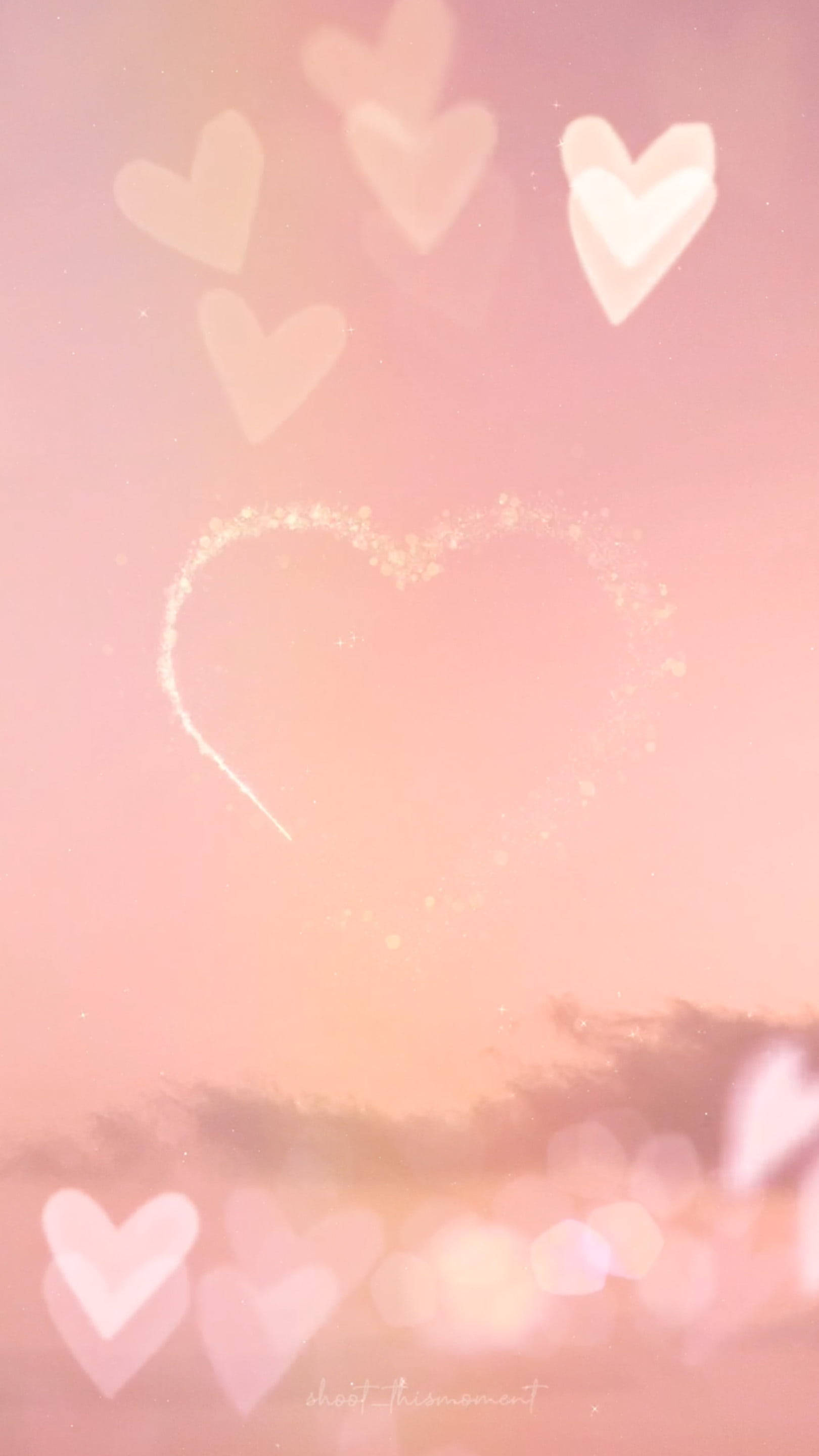 Inimă estetică bokeh roz Fundal