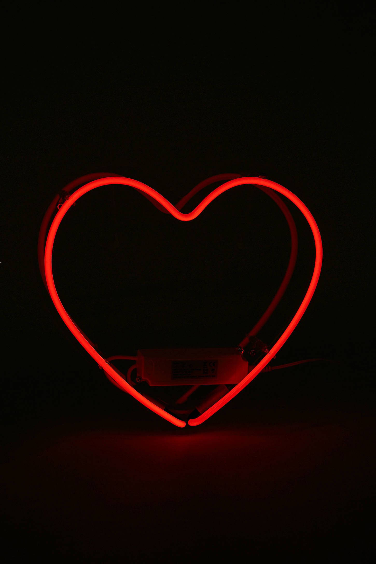 Inimă minimalistă neon estetic roșie Fundal