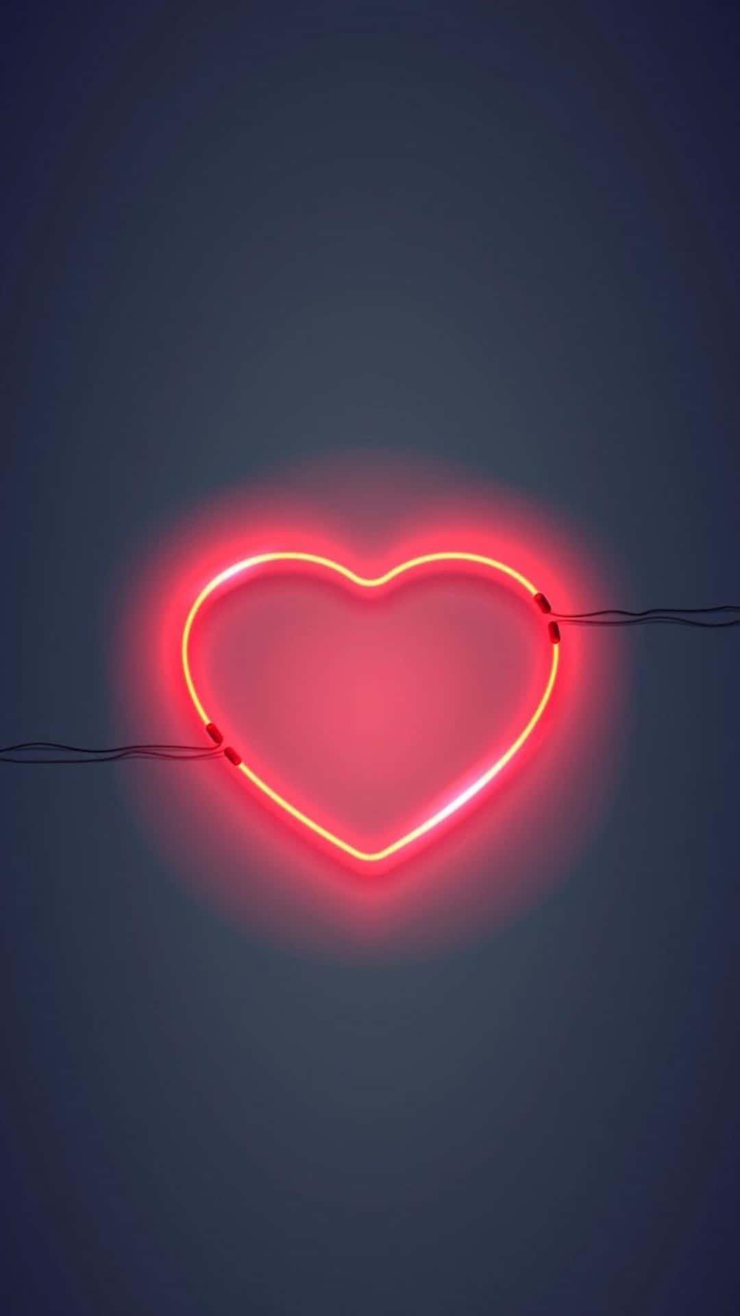 Inimă roz neon drăguță cu sfori Fundal