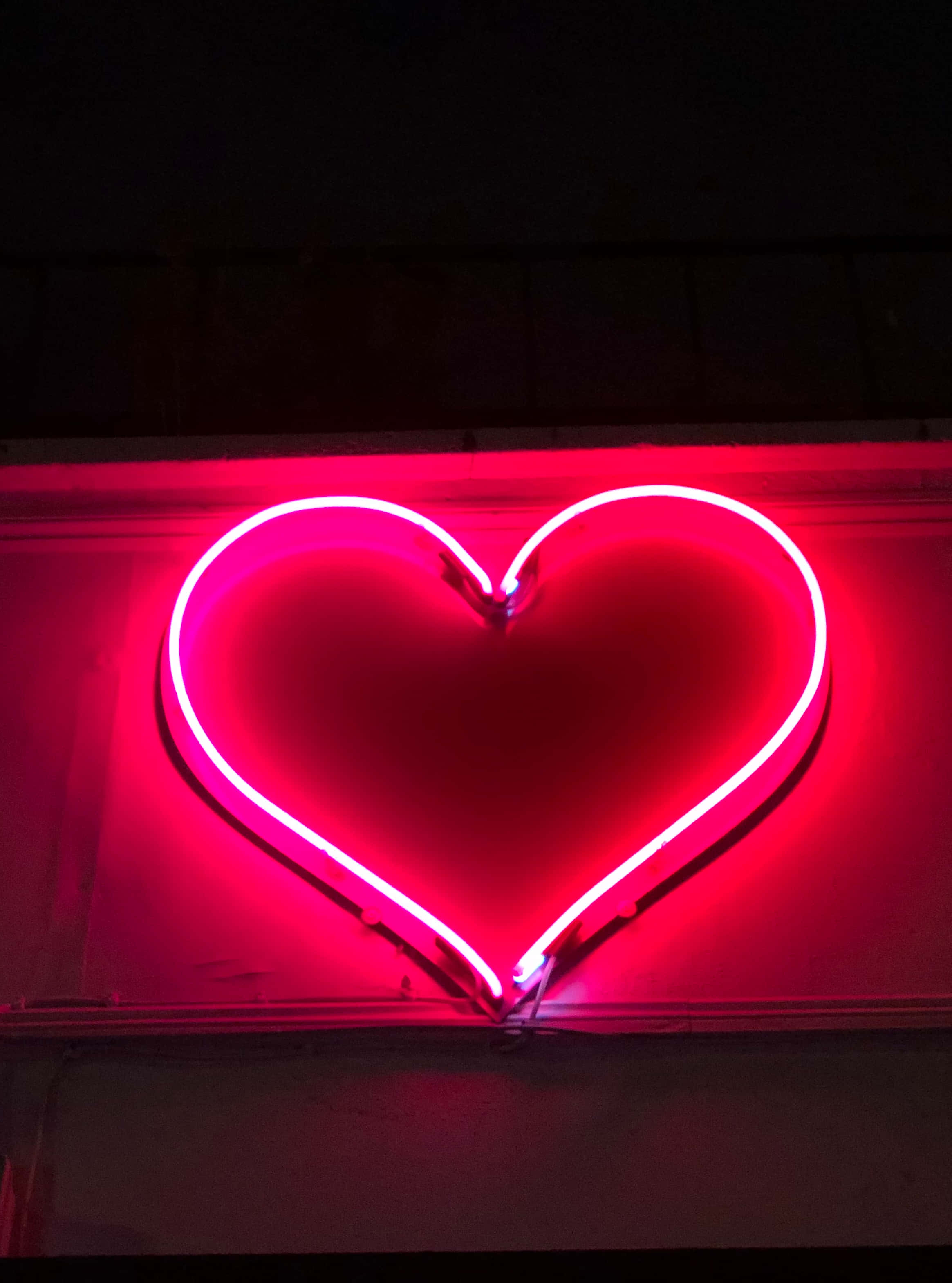 Inimă roz neon PFP Fundal