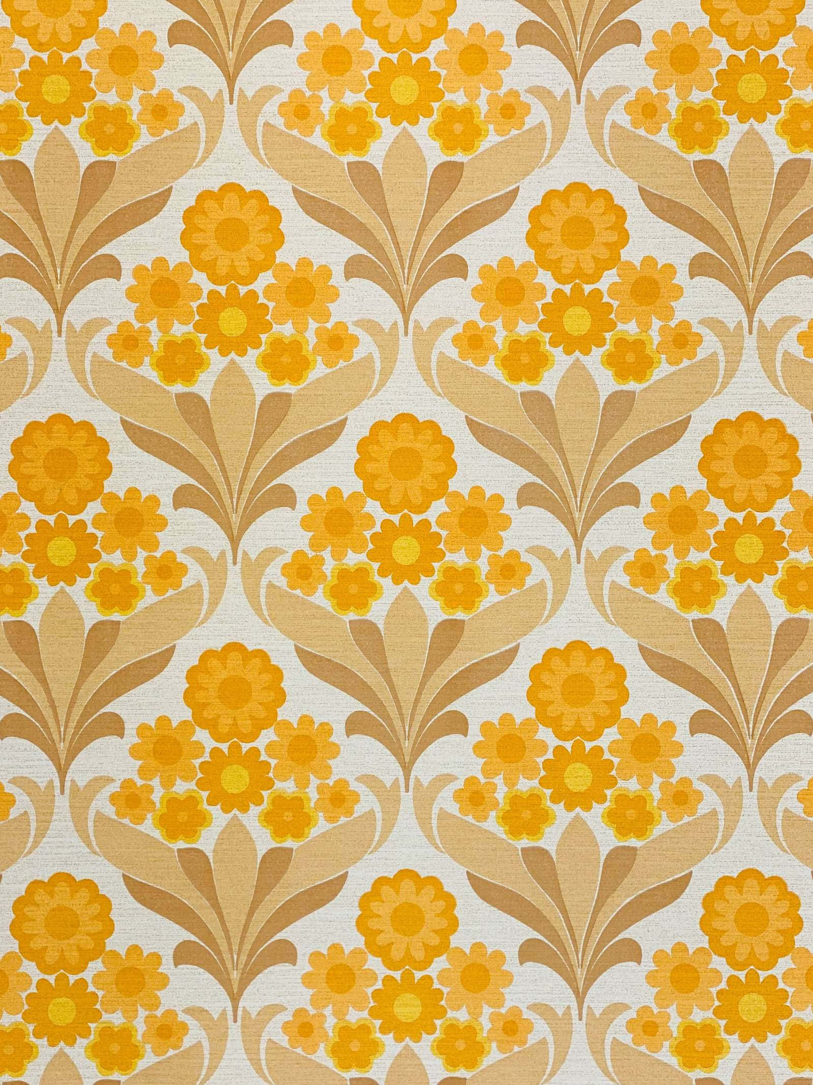 Inimi din belșug în acest fermecător design floral retro Fundal