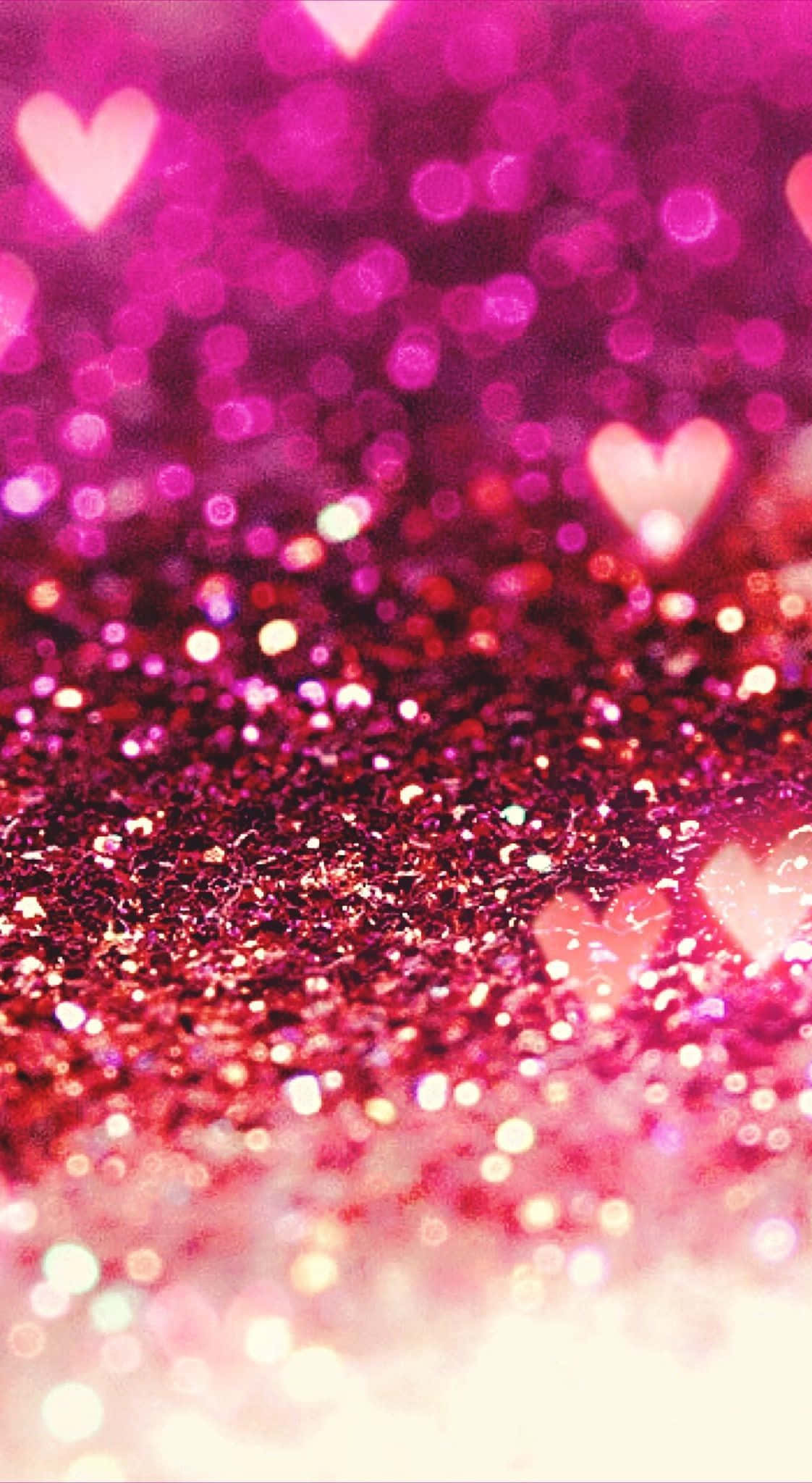 Inimi roz strălucitoare cu efect bokeh Fundal