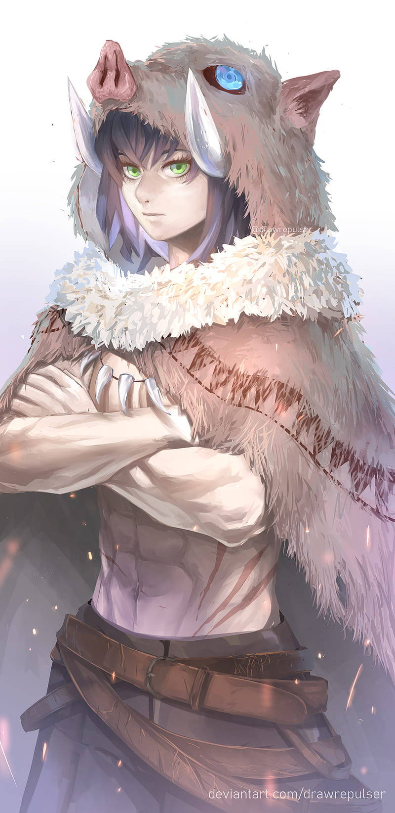Inosuke Estetică Demon Slayer iPhone Fundal