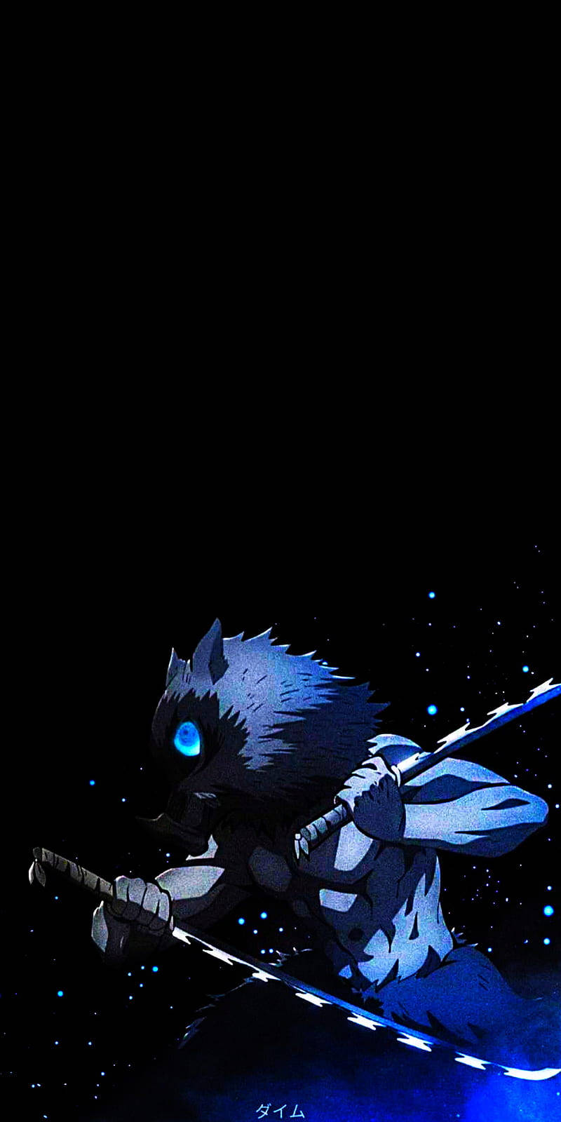 Inosuke ochi albaștri Demon Slayer iPhone Fundal