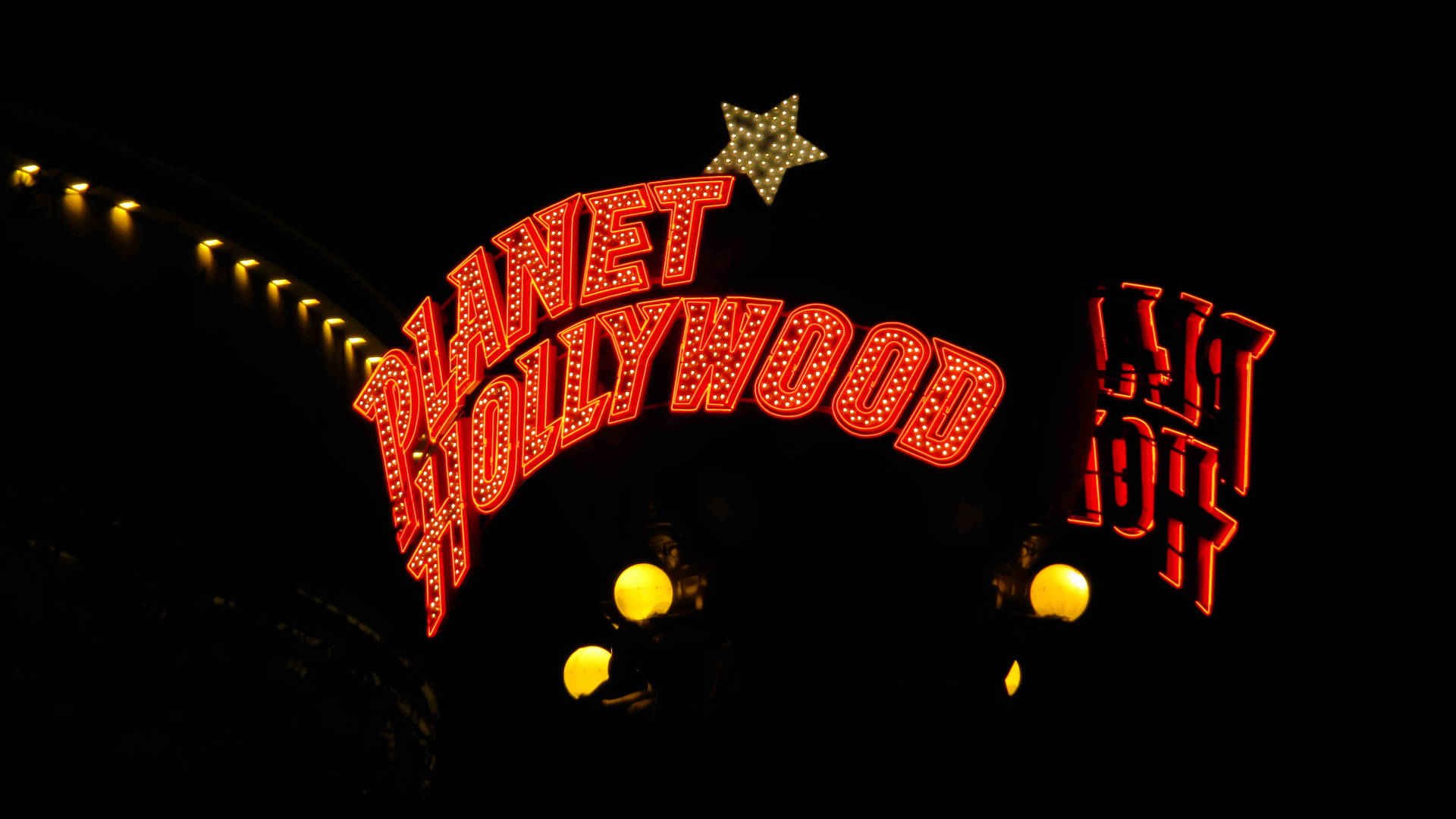 Inscripția Planet Hollywood Fundal