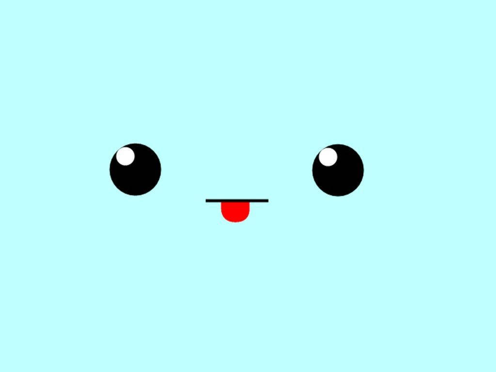 Înseninează-ți ziua cu o față Kawaii albastru pastel Fundal