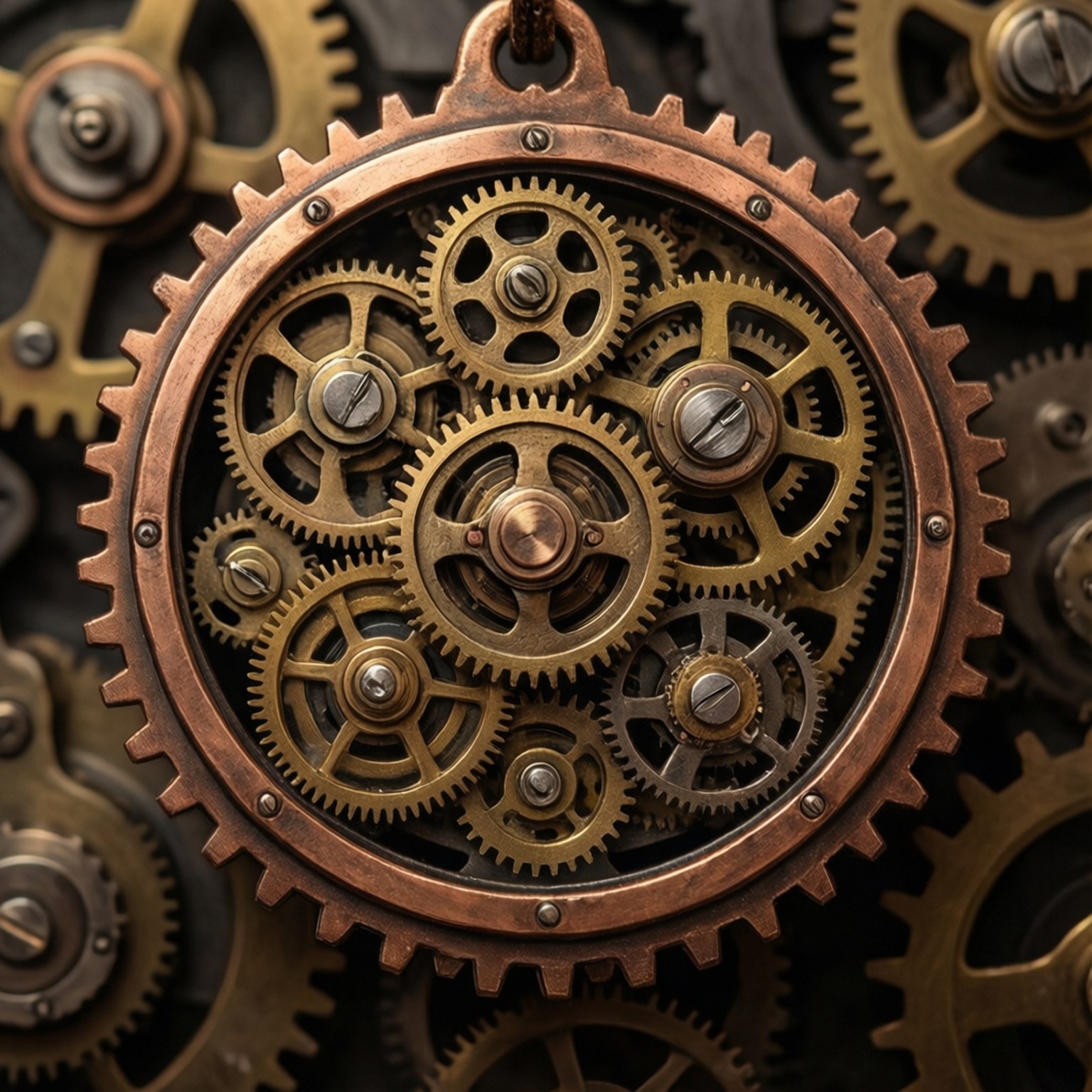 Insignă de Încredere Mecanism Steampunk Fundal