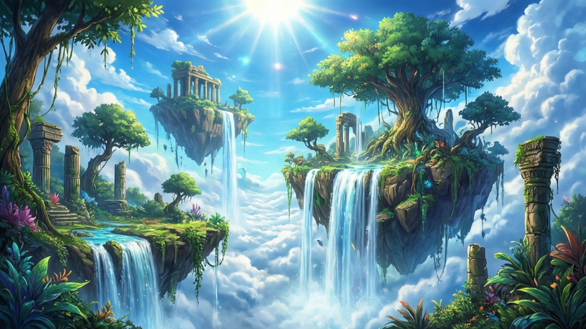 Insule Plutitoare Fantasy Fundal