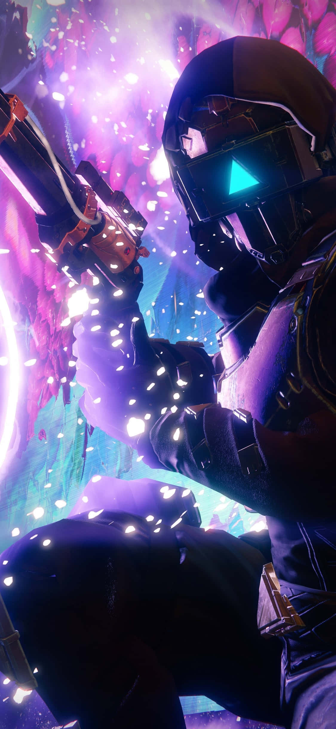 Intensifică-ți jocul intergalactic cu iconicele iPhone Xs și Destiny 2 Fundal